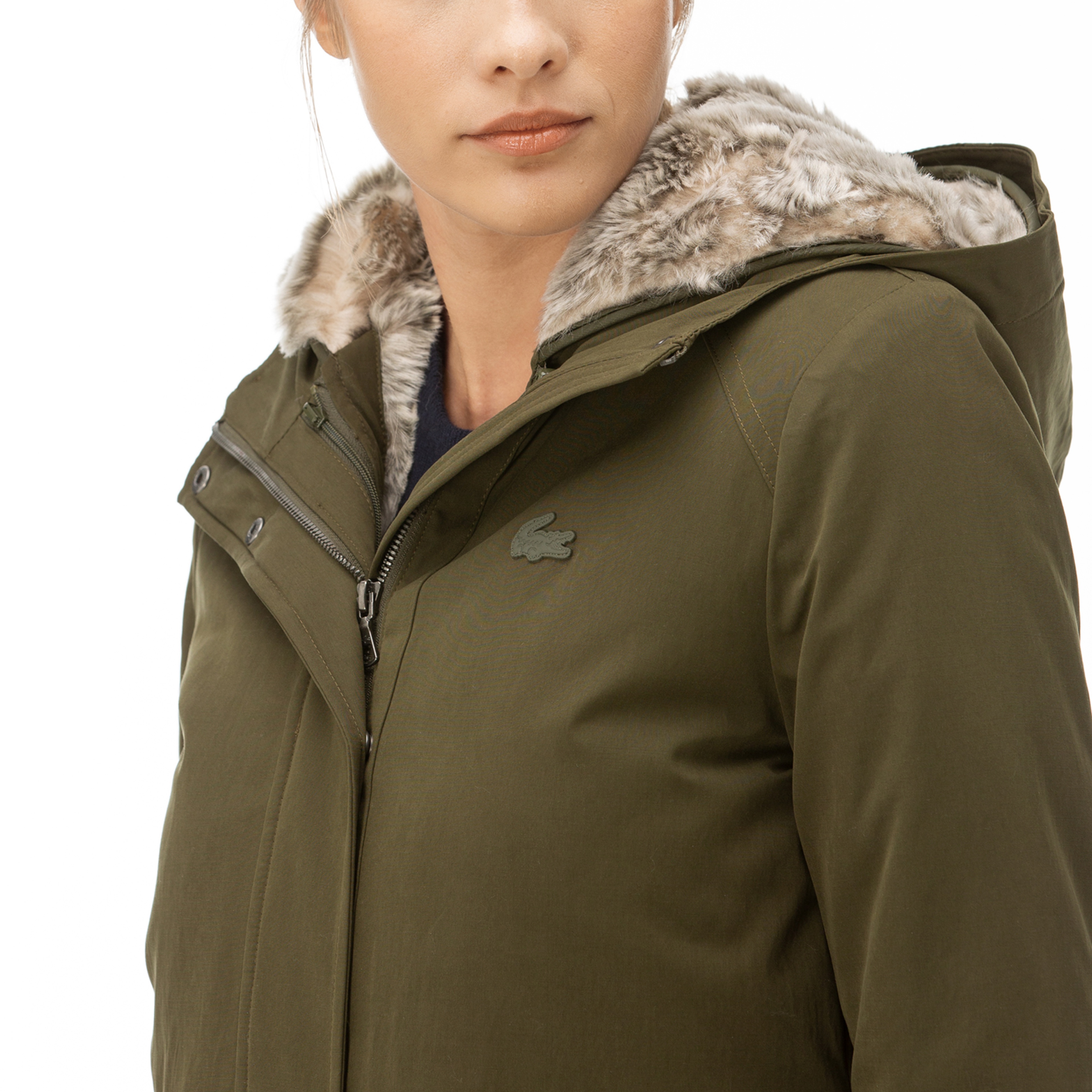 Lacoste Kadın Çift Kullanımlı Haki Mont