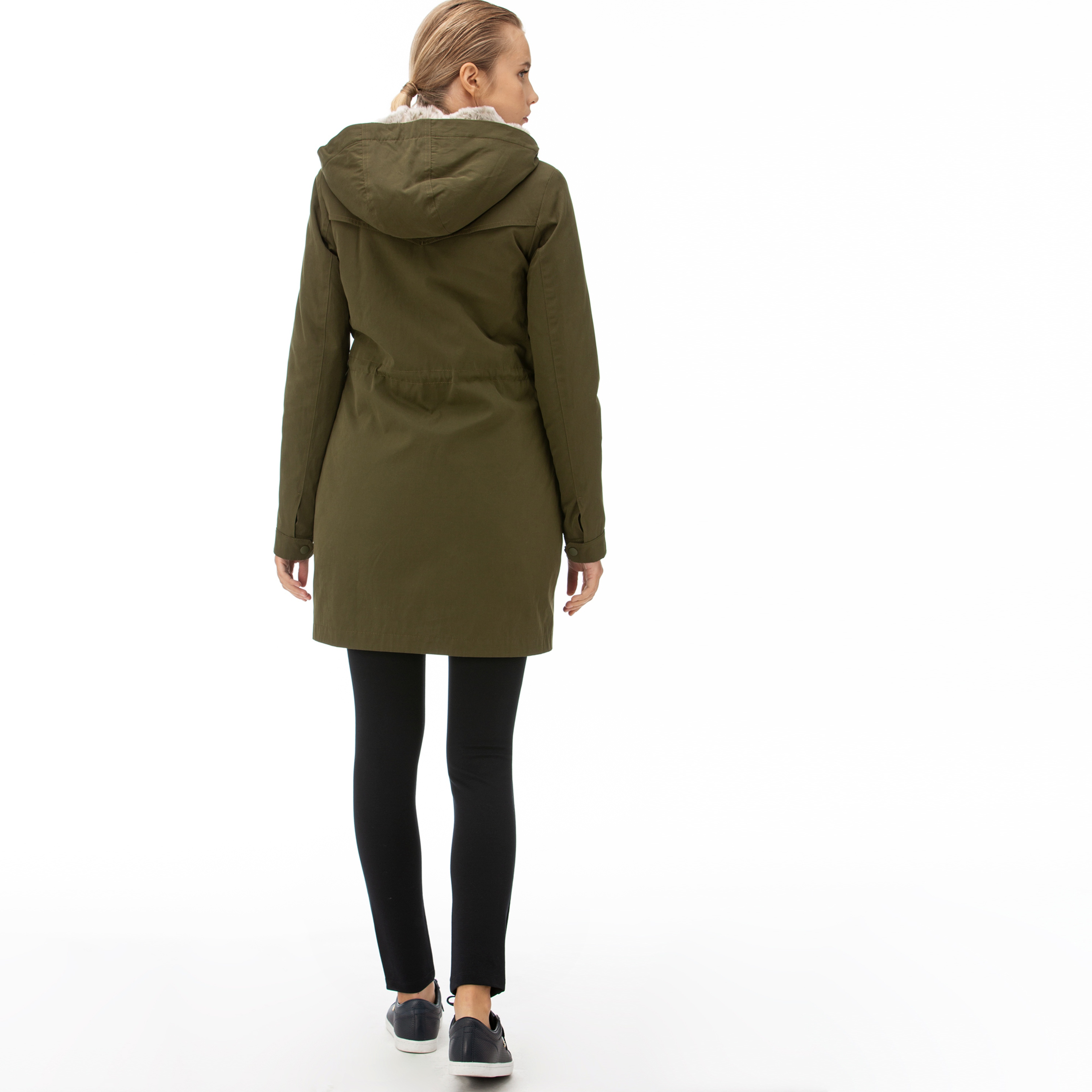 Lacoste Kadın Çift Kullanımlı Haki Mont