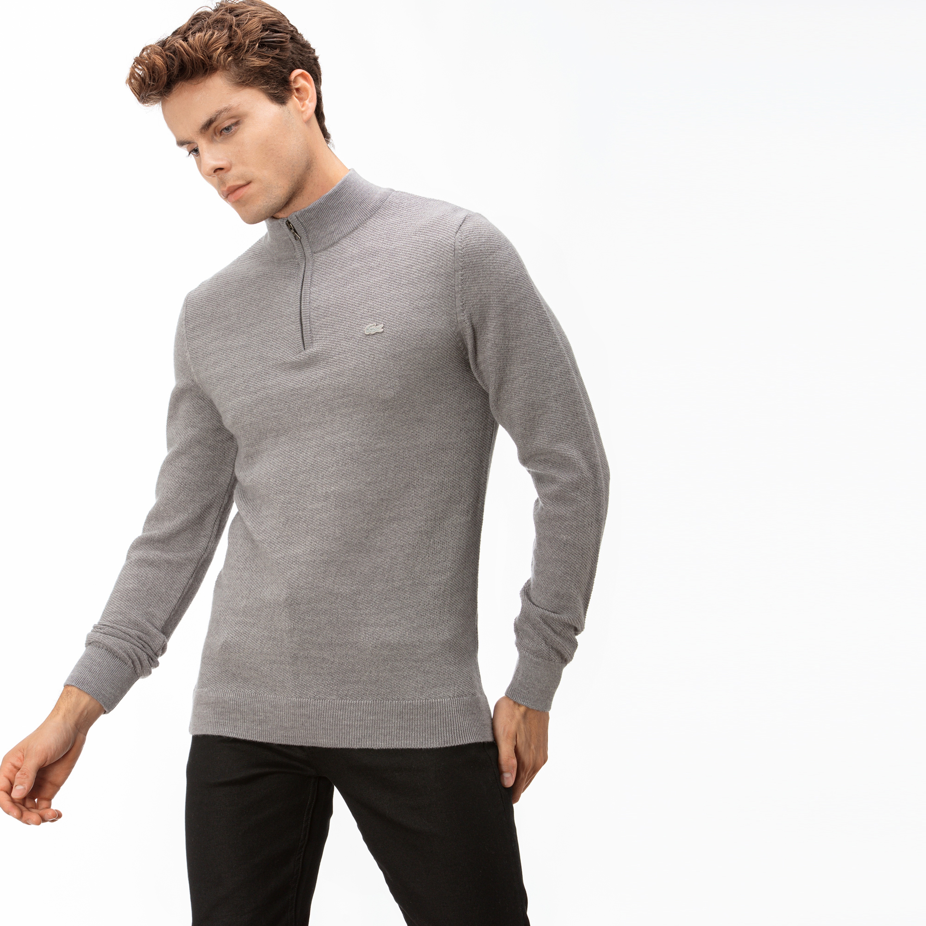 Lacoste Erkek Gri Yaka Fermuarlı Triko Kazak6 - LAH2042| Occasion