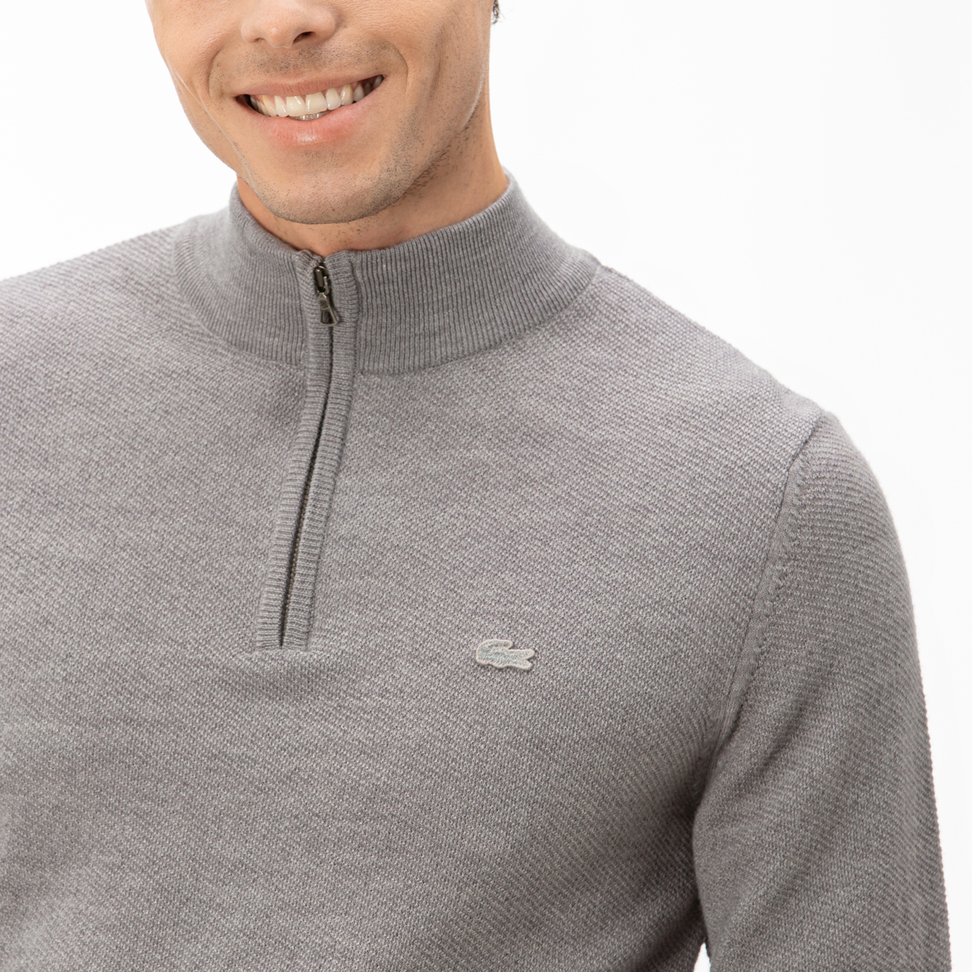 Lacoste Erkek Gri Yaka Fermuarlı Triko Kazak6 - LAH2042| Occasion