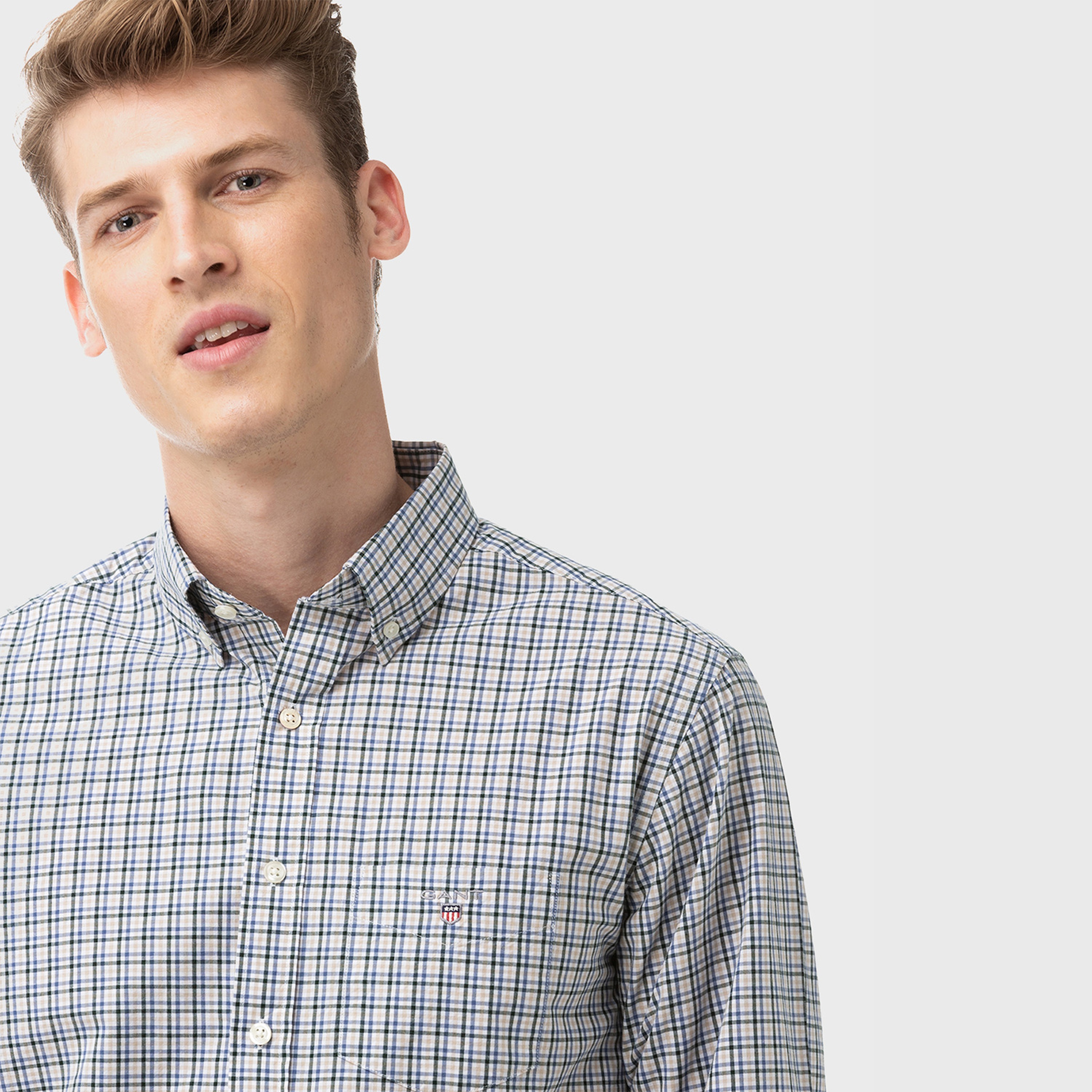 GANT Erkek Yeşil Regular Fit Gömlek