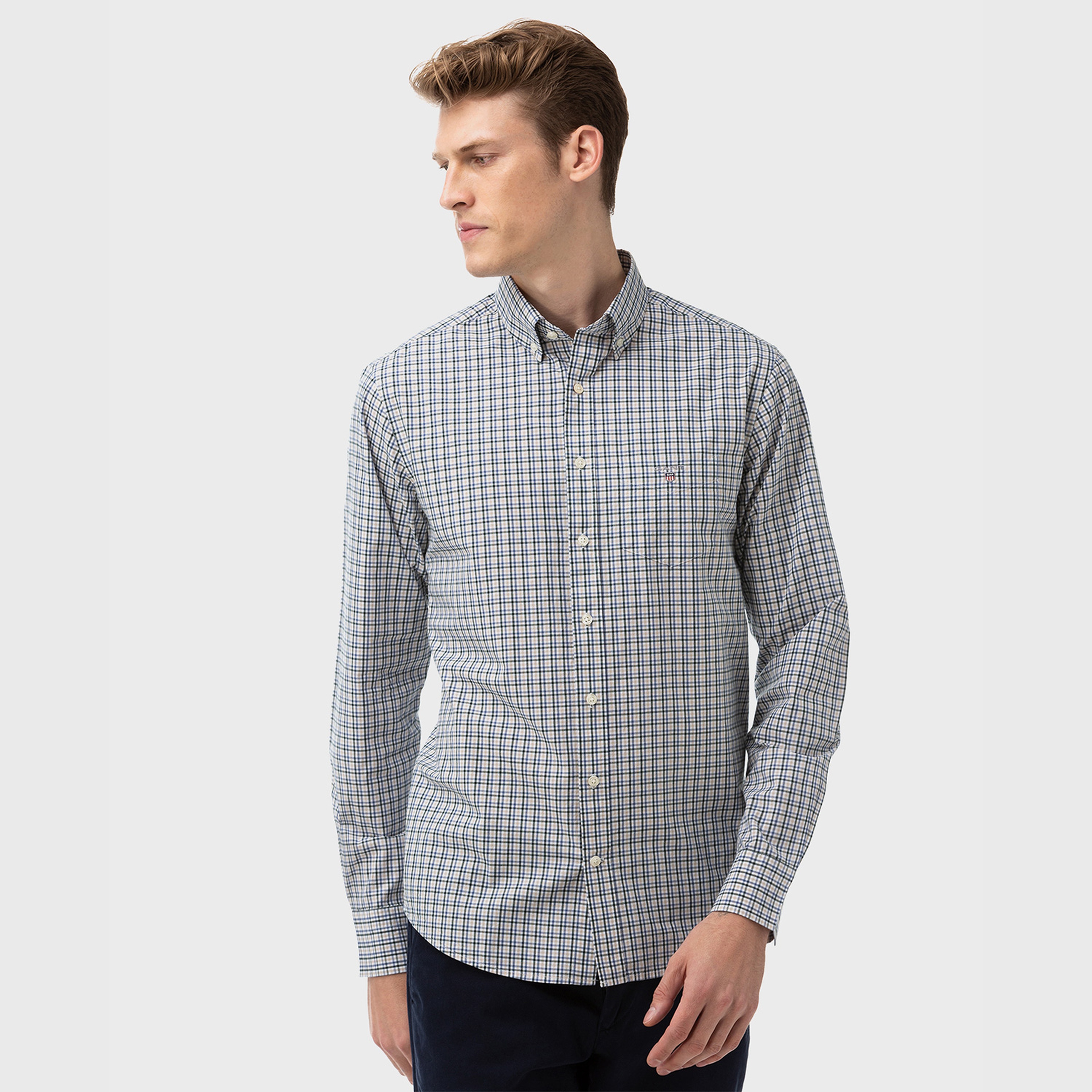 GANT Erkek Yeşil Regular Fit Gömlek