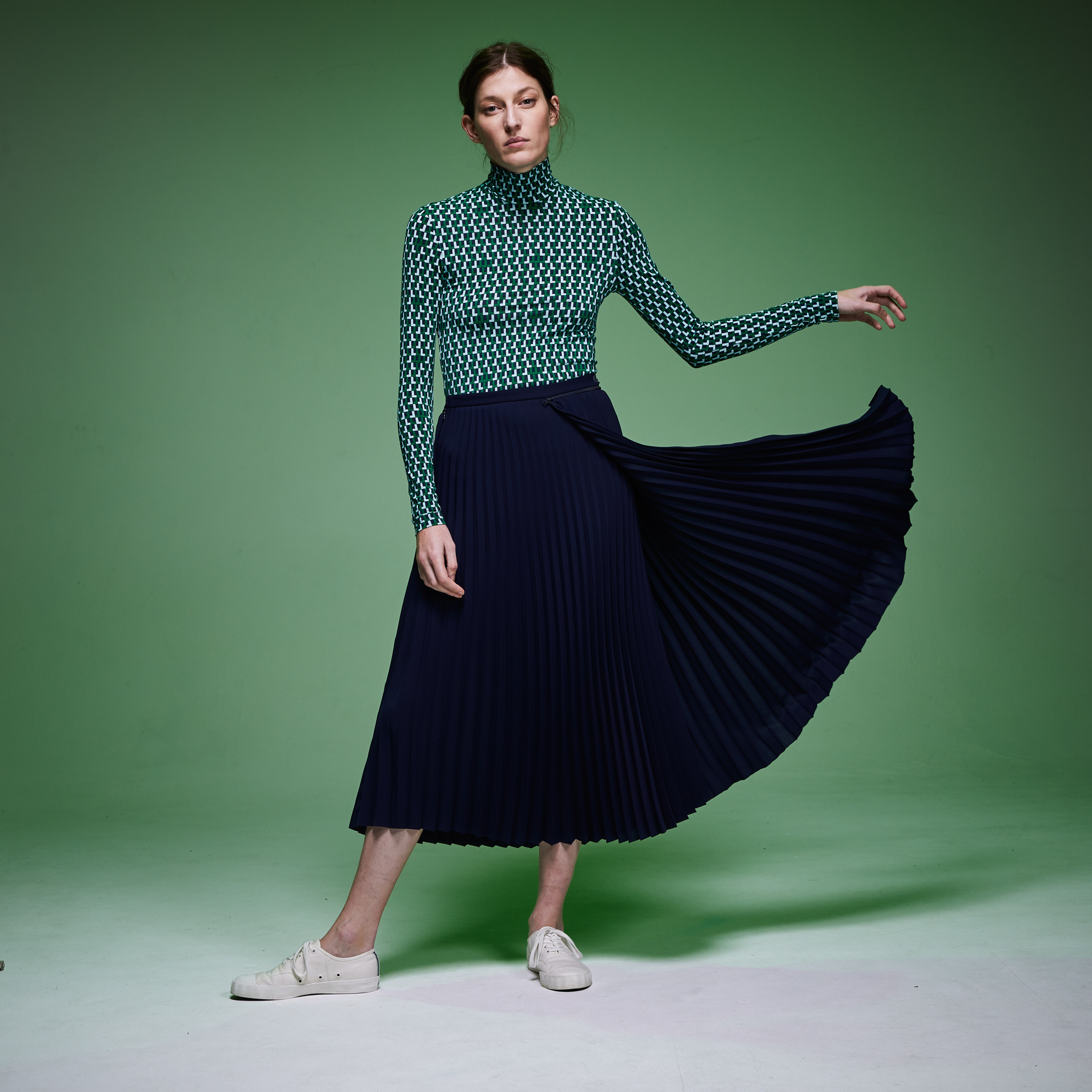 Lacoste Fashion Show Kadın Asimetrik Kesimli Lacivert Etek