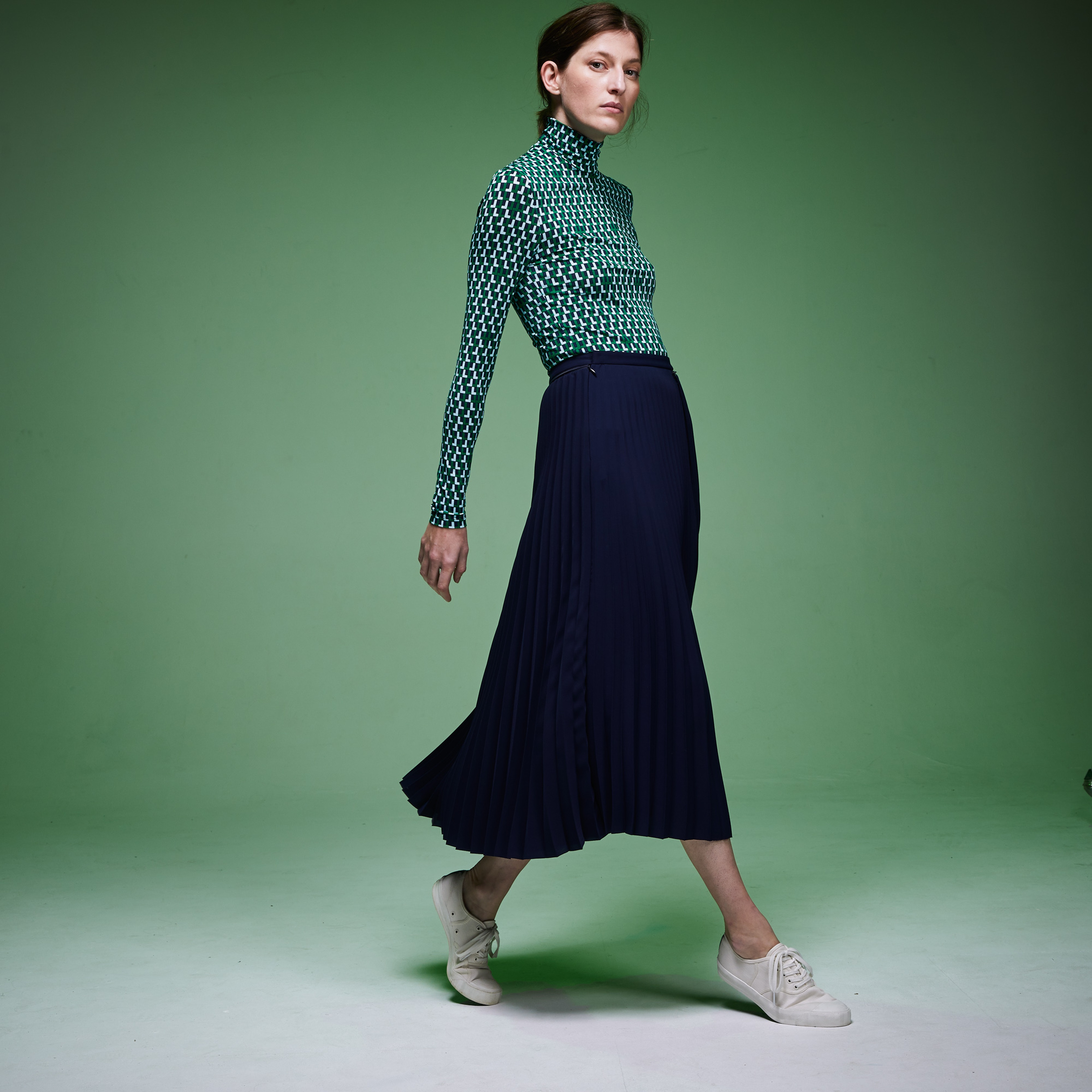 Lacoste Fashion Show Kadın Asimetrik Kesimli Lacivert Etek