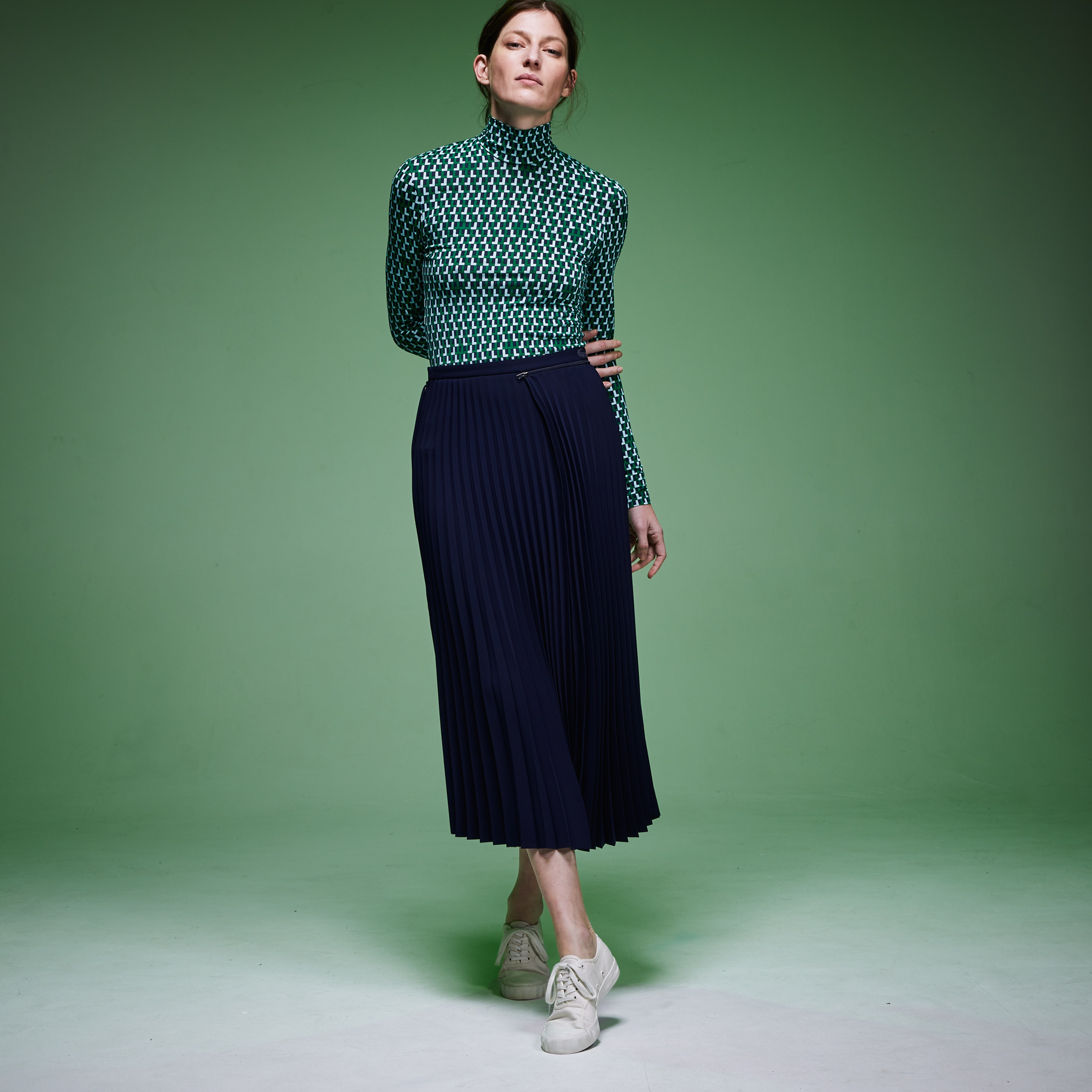 Lacoste Fashion Show Kadın Asimetrik Kesimli Lacivert Etek