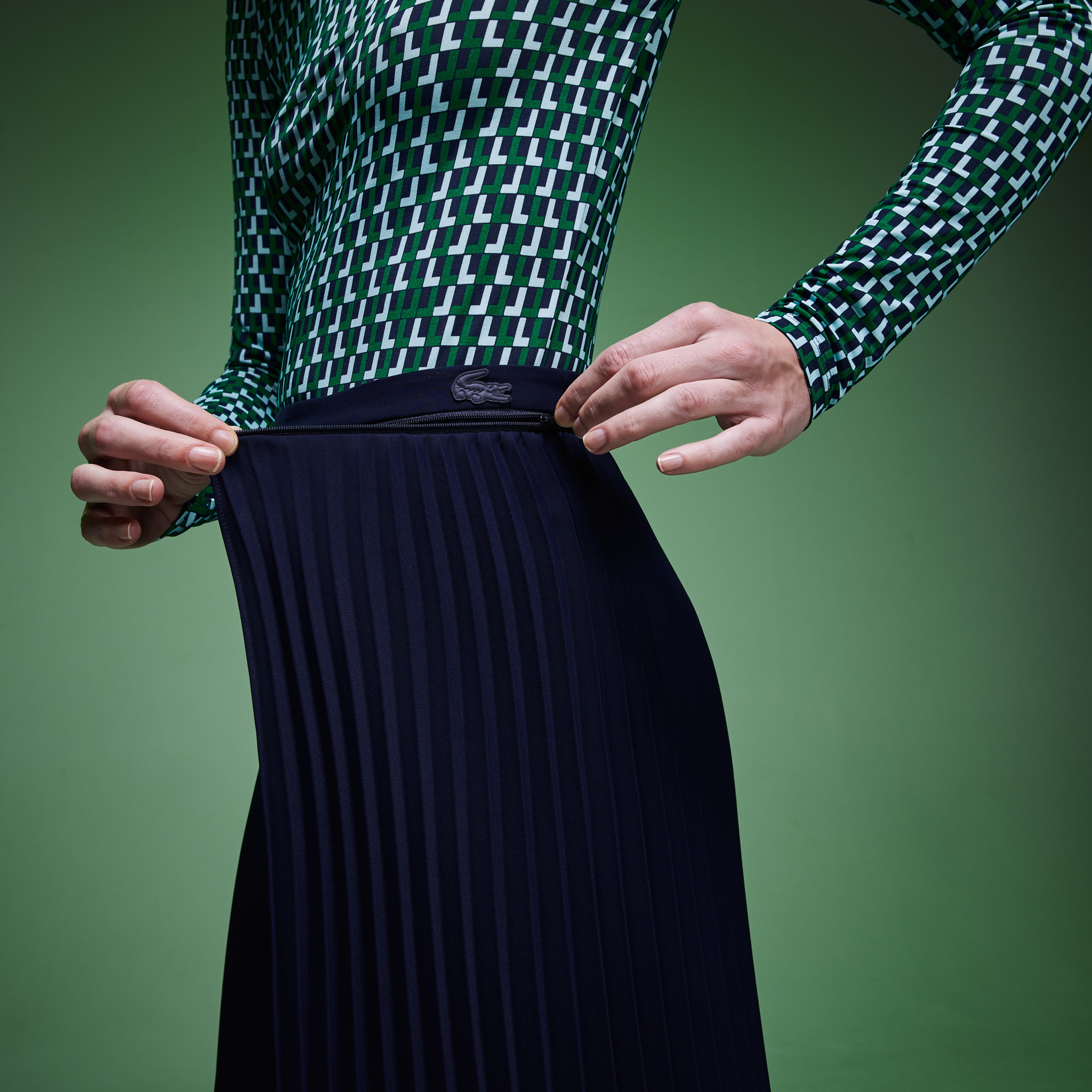 Lacoste Fashion Show Kadın Asimetrik Kesimli Lacivert Etek