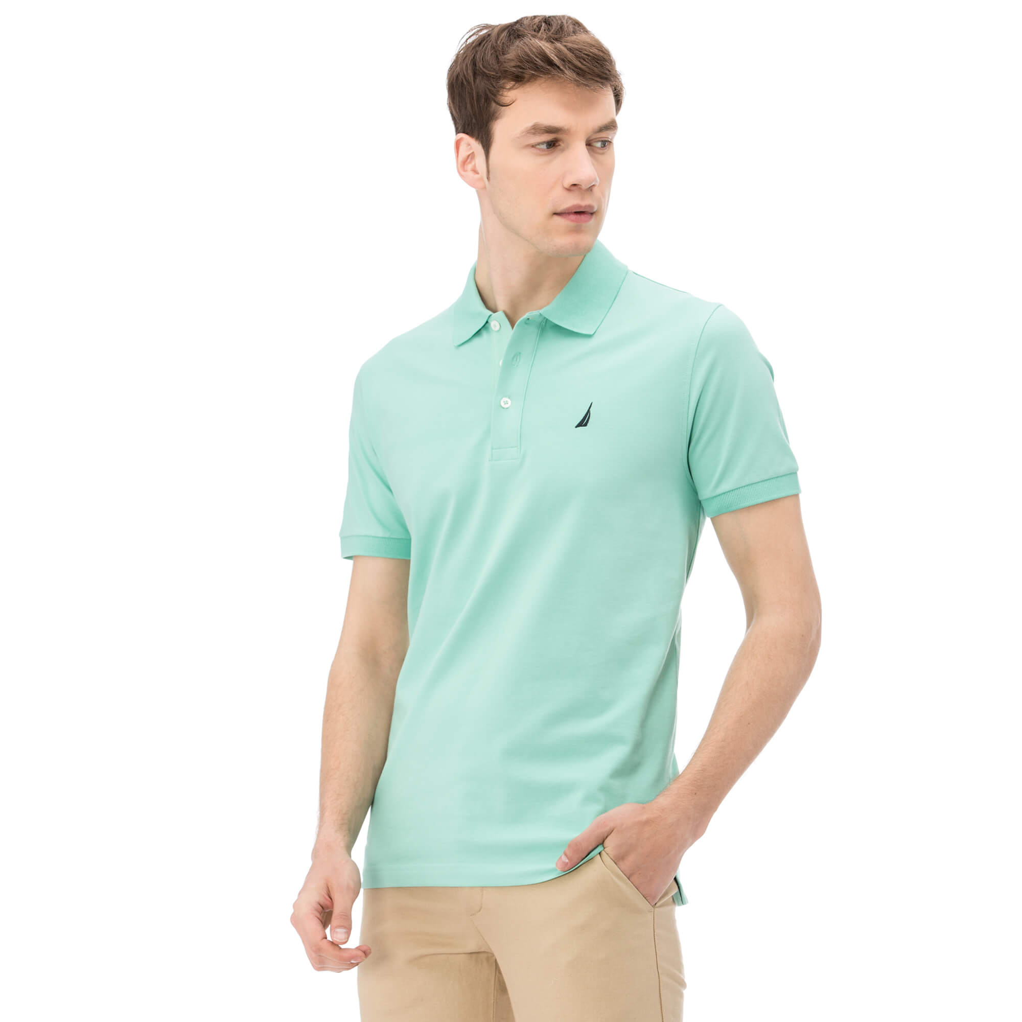 Nautica Erkek Turkuaz Kısa Kollu Slim Fit Polo