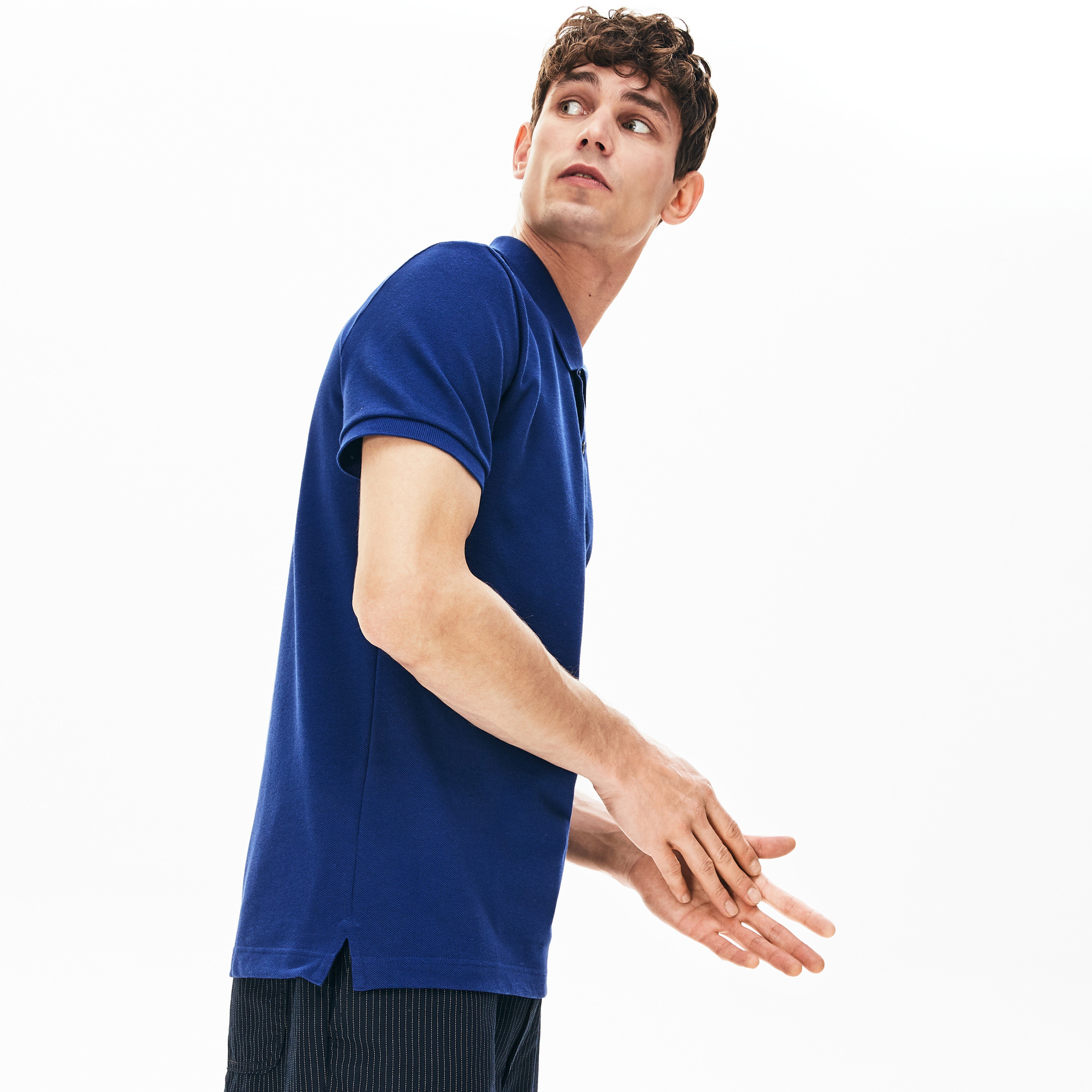 L.12.12 Erkek Slim Fit Polo Yaka Koyu Mavi Polo