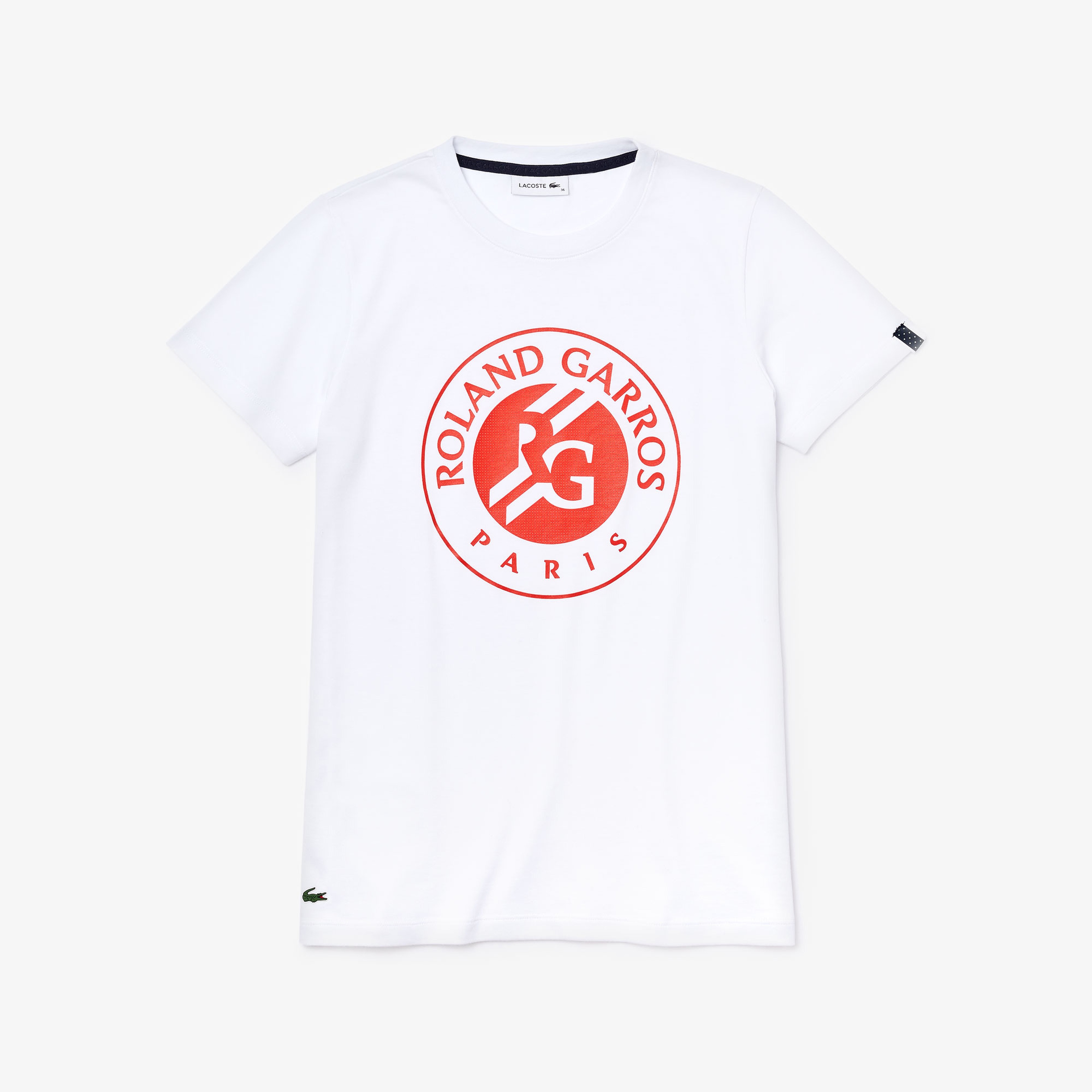 Lacoste Sport Kadın Bisiklet Yaka Baskılı Beyaz T-Shirt