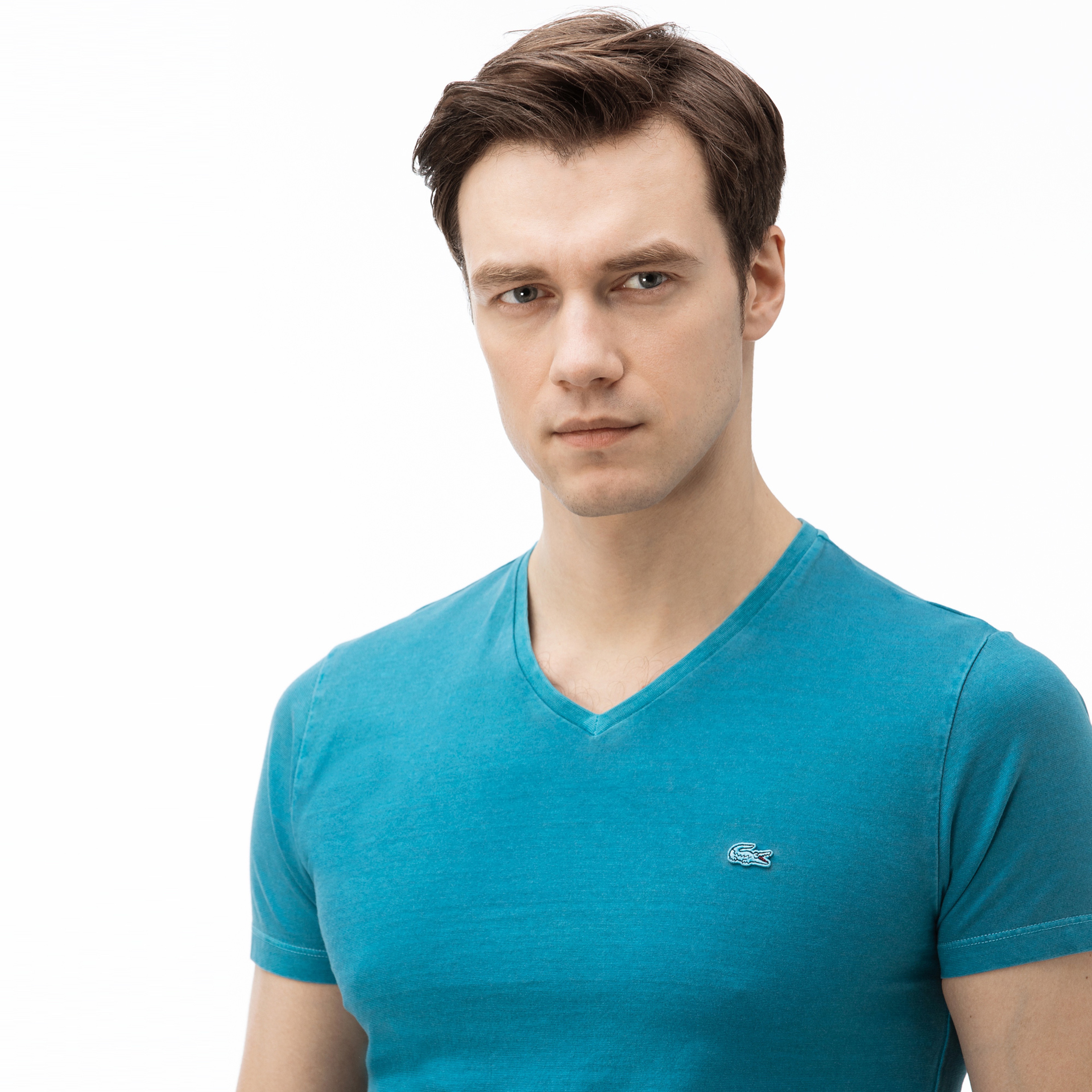 Lacoste Erkek V Yaka Mavi T-Shirt