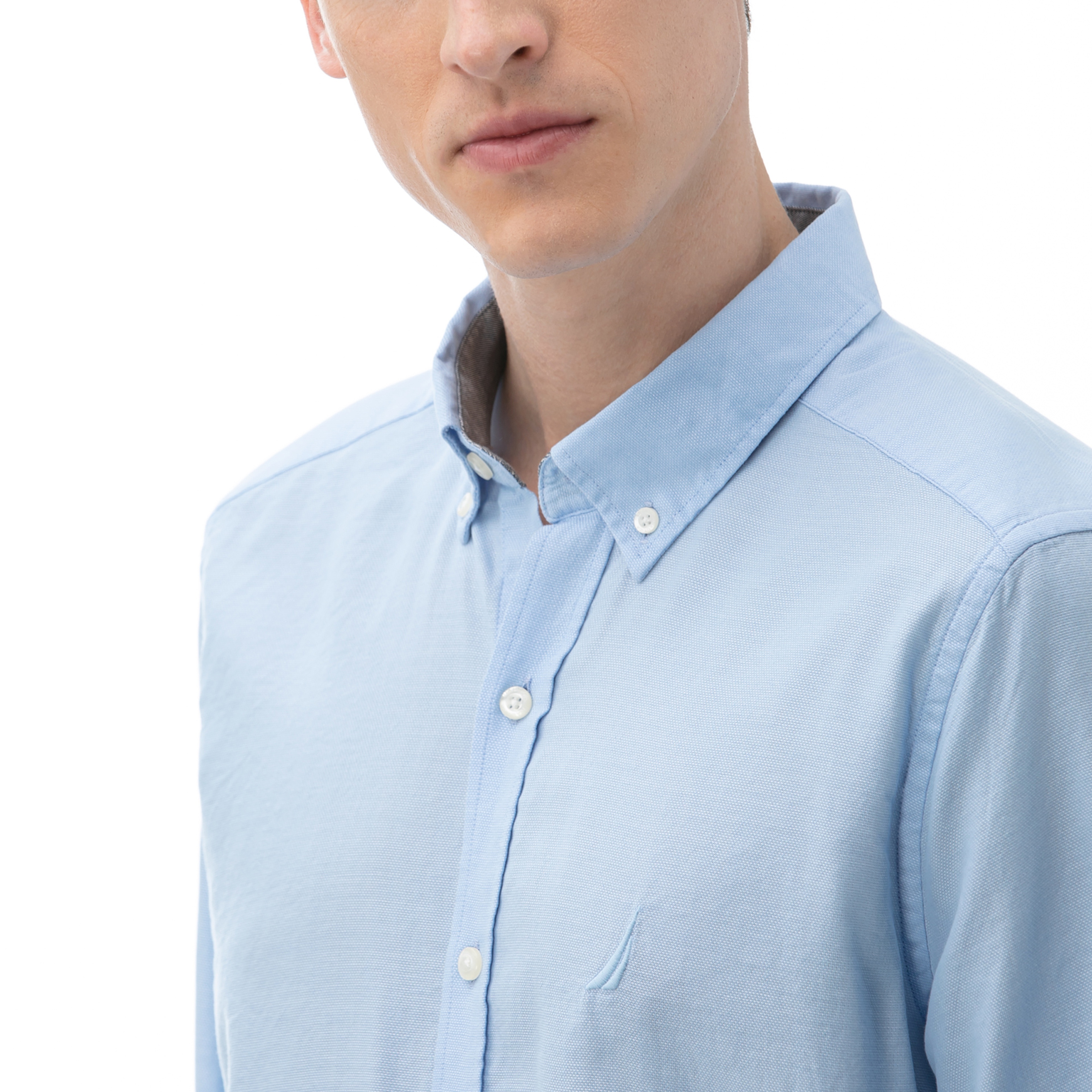 NAUTICA Erkek Slim Fit Mavi Gömlek