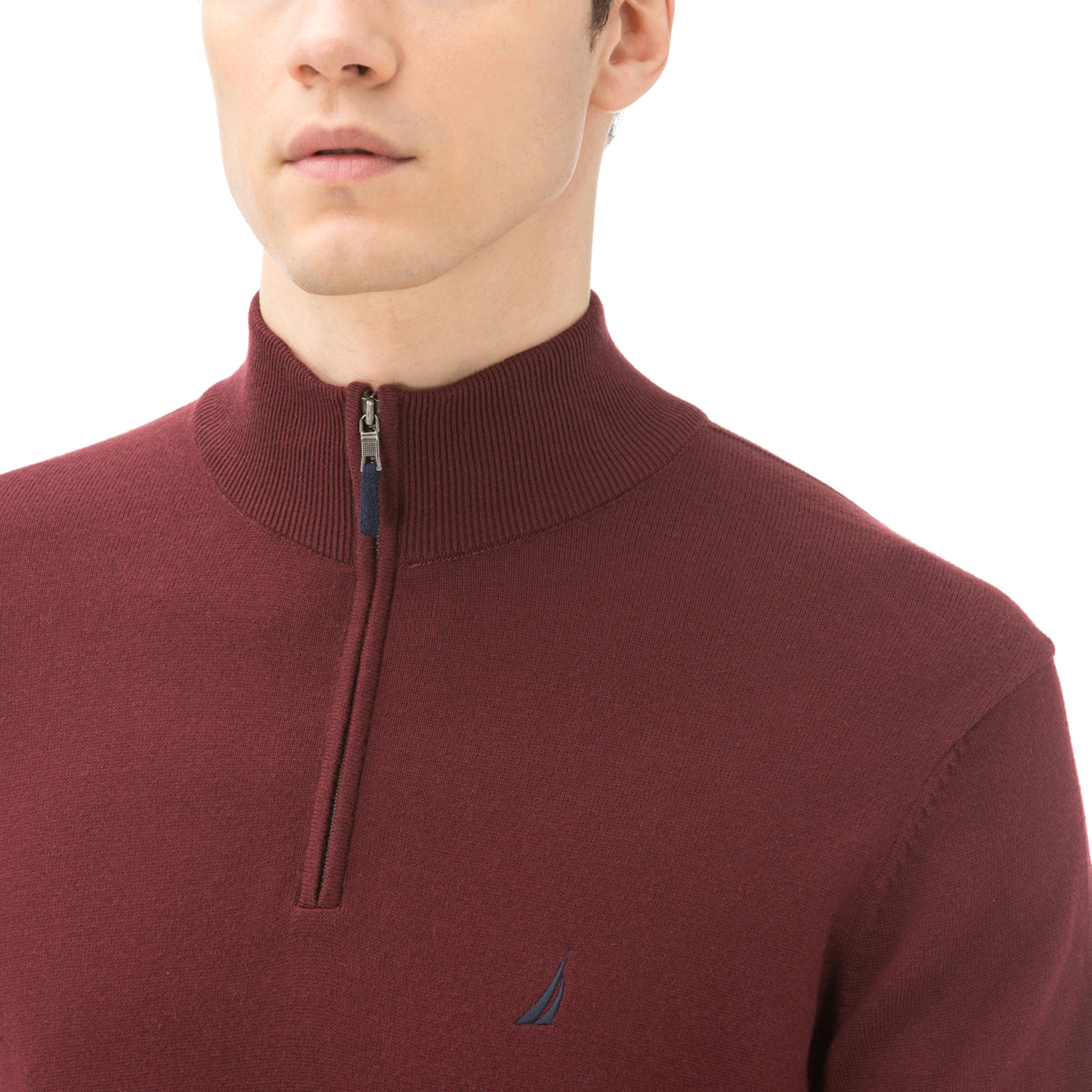 Nautica Erkek Bordo Standart Fit Triko