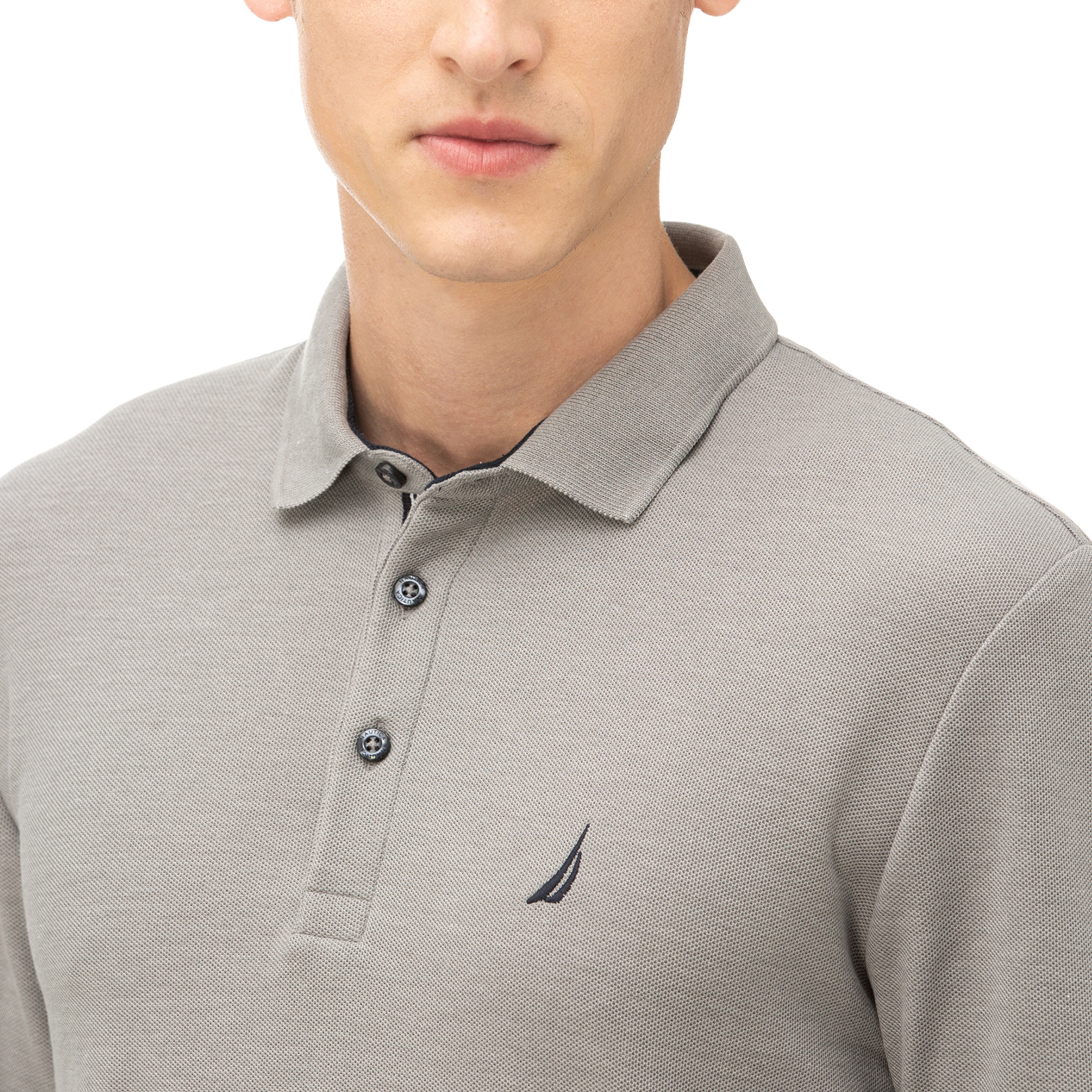 NAUTICA ERKEK GRİ CLASSIC FIT UZUN KOLLU POLO