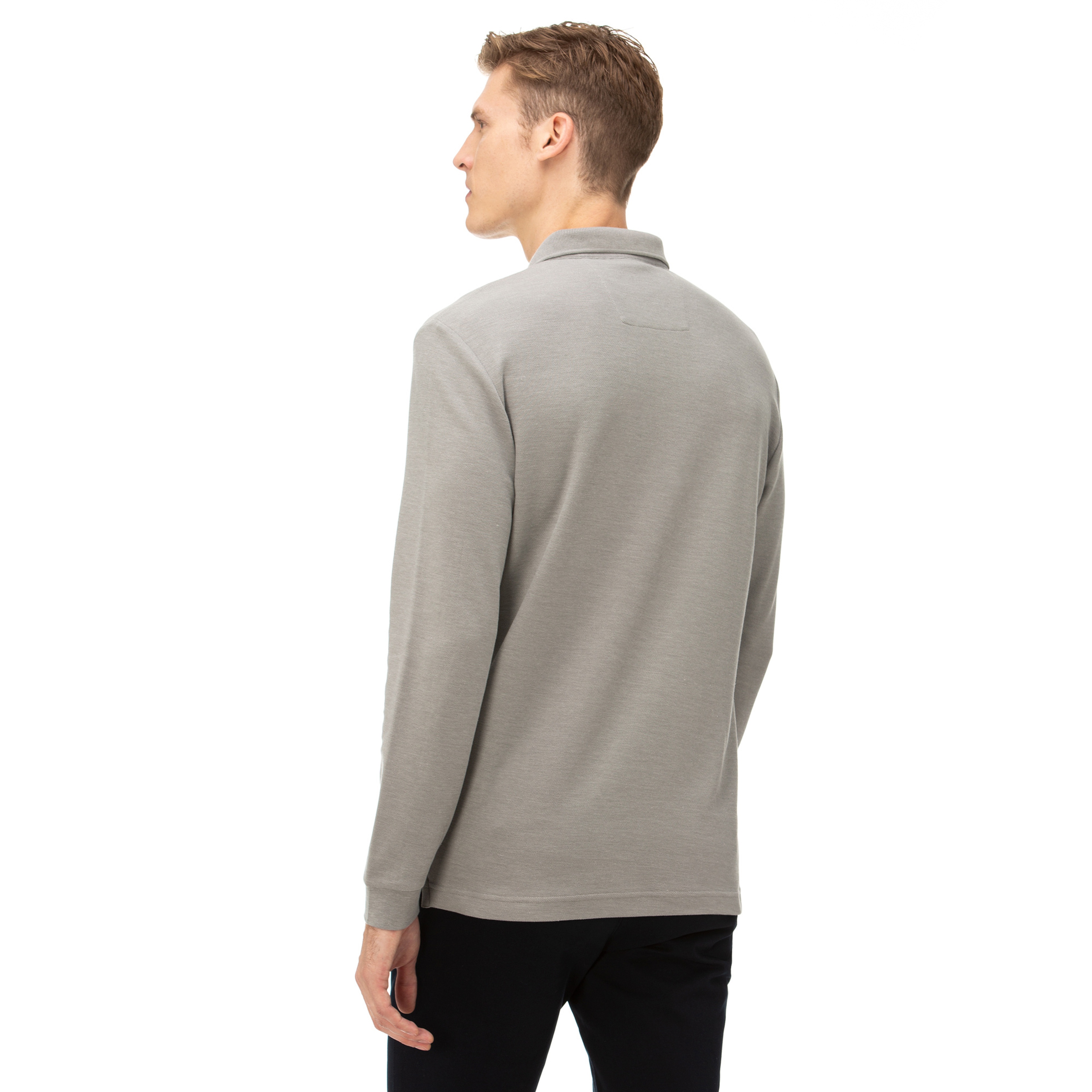 NAUTICA ERKEK GRİ CLASSIC FIT UZUN KOLLU POLO