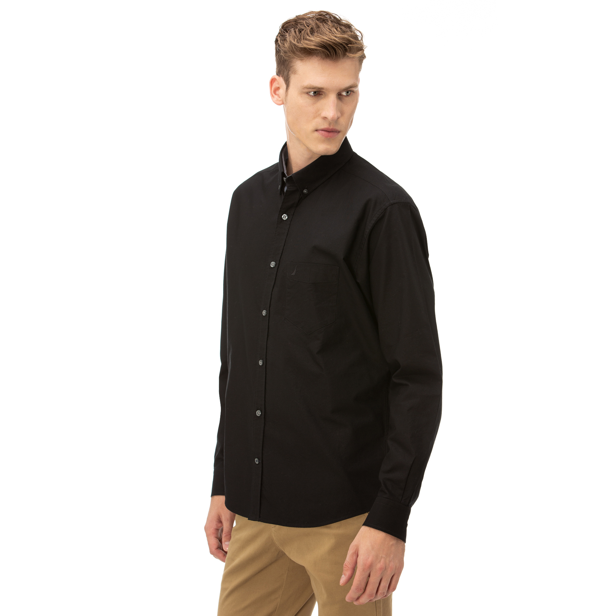 Nautica Erkek Klasik Fit Siyah Gömlek