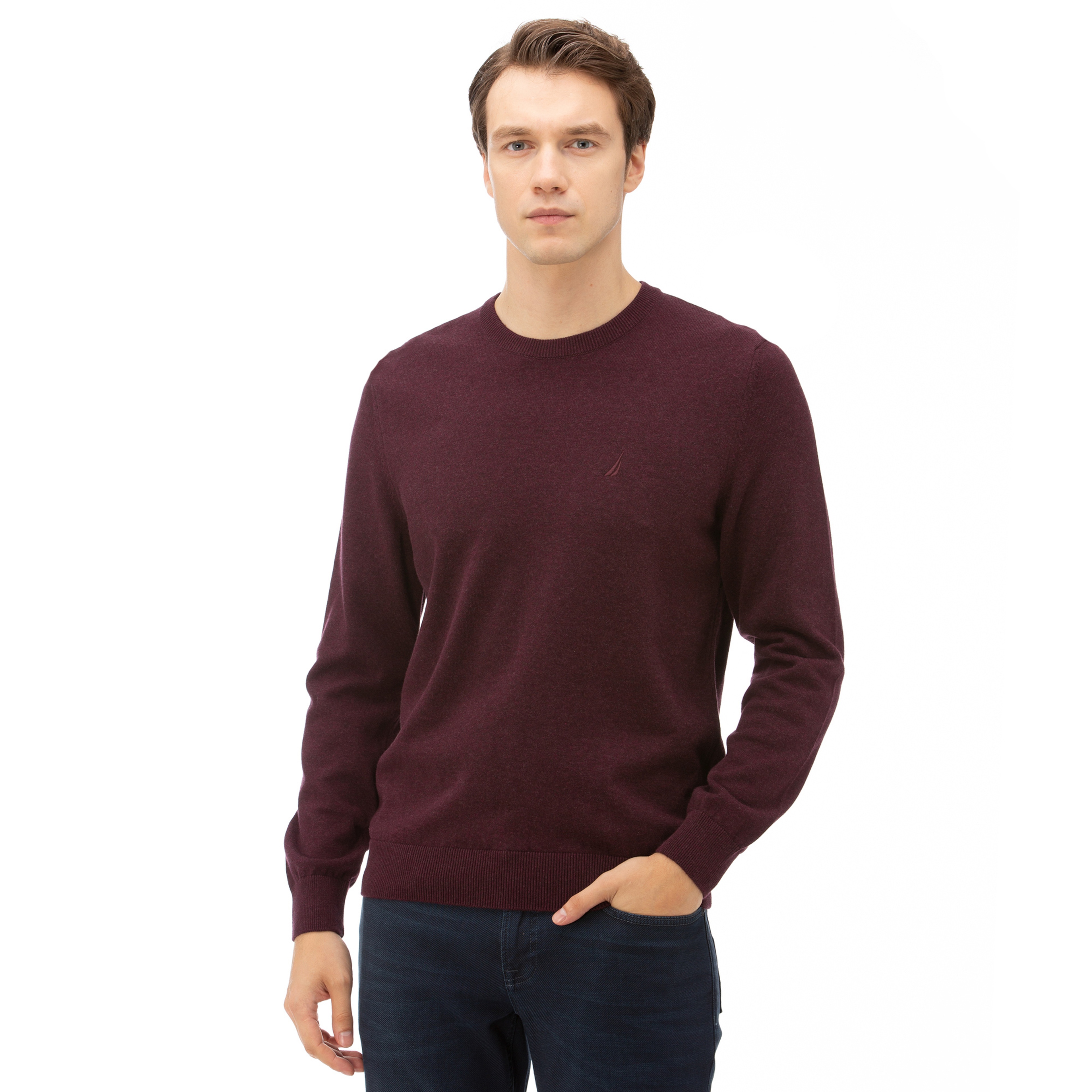NAUTICA ERKEK BORDO TRİKO KAZAK