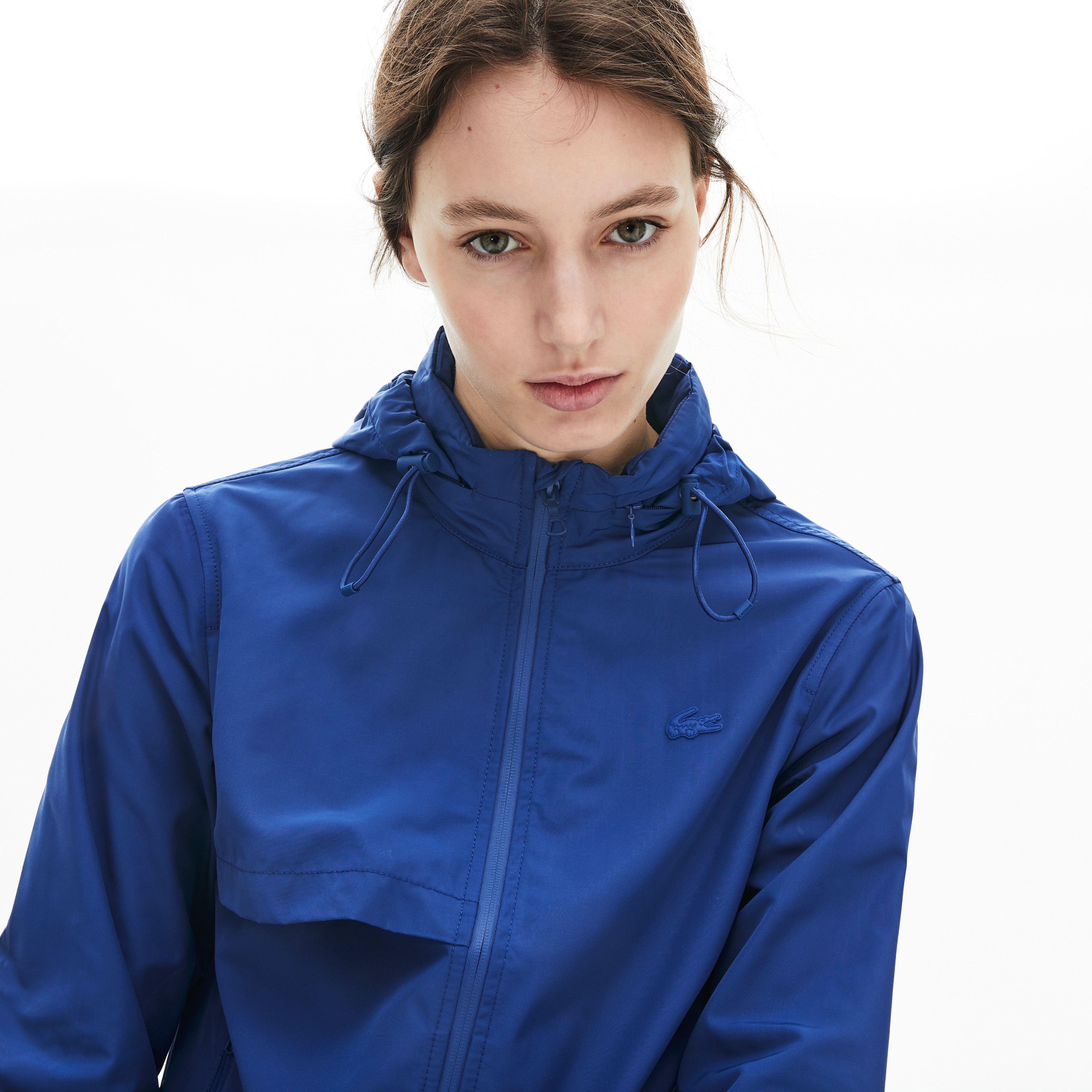 Lacoste Kadın Suya Dayanıklı Saks Mavi Rüzgarlık