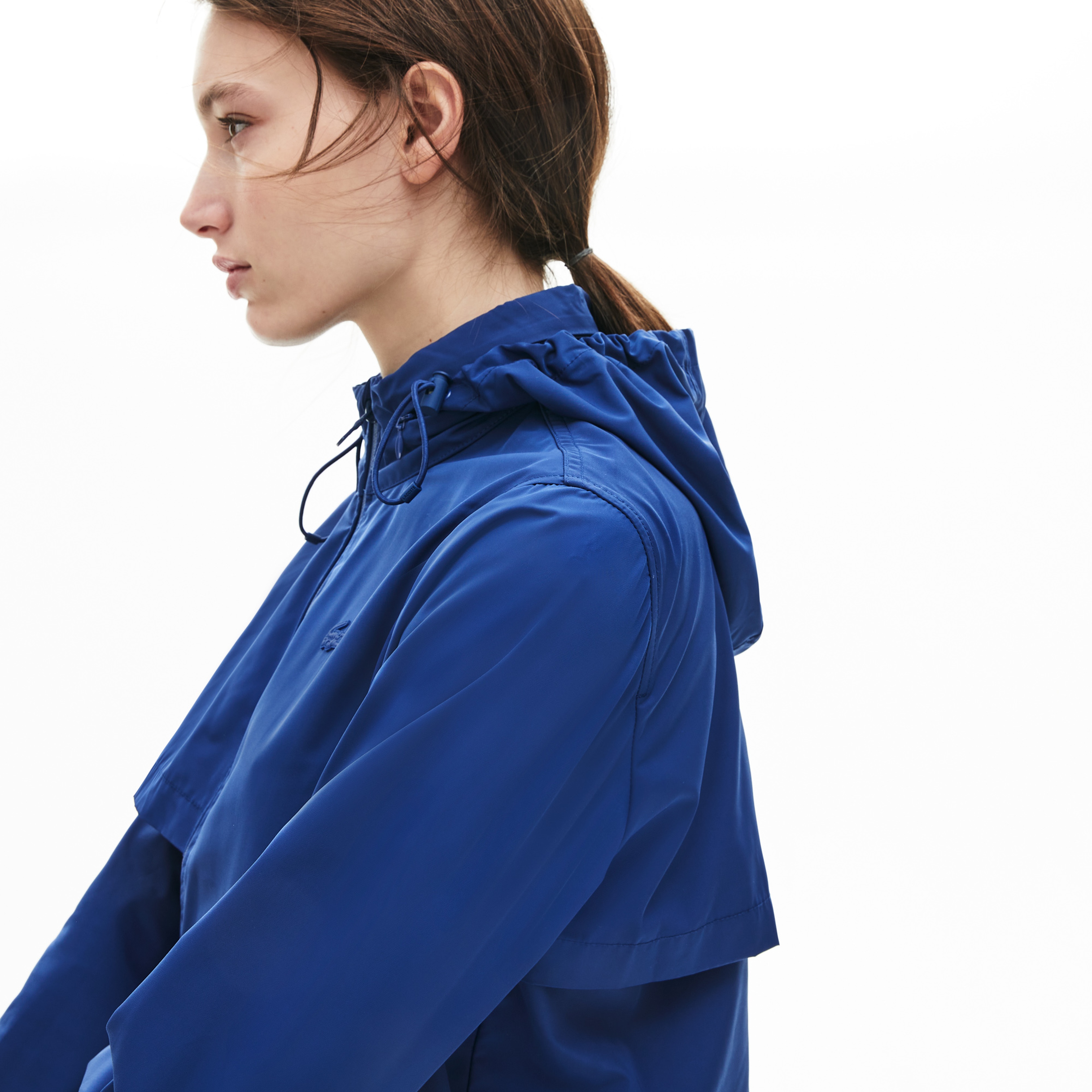 Lacoste Kadın Suya Dayanıklı Saks Mavi Rüzgarlık
