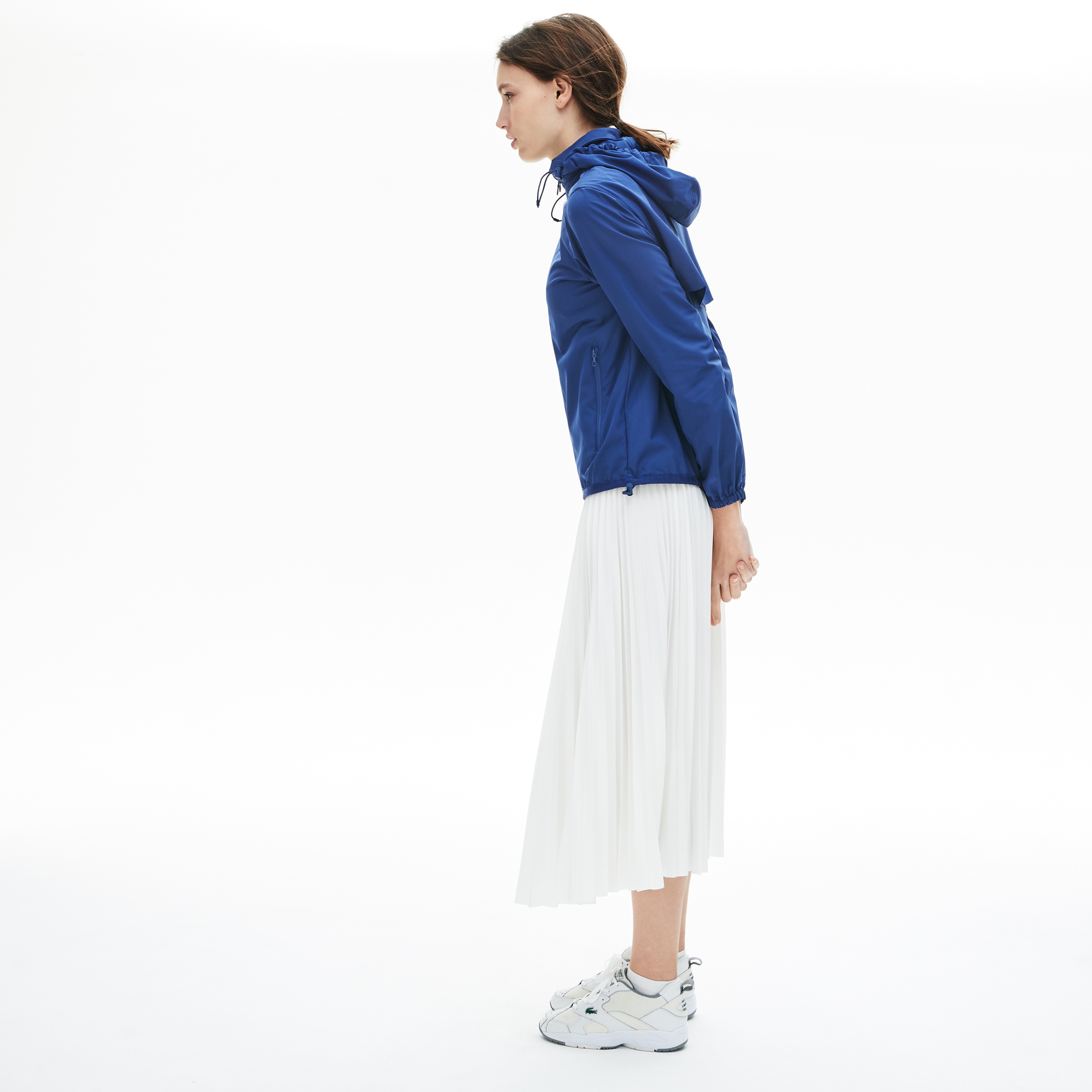 Lacoste Kadın Suya Dayanıklı Saks Mavi Rüzgarlık