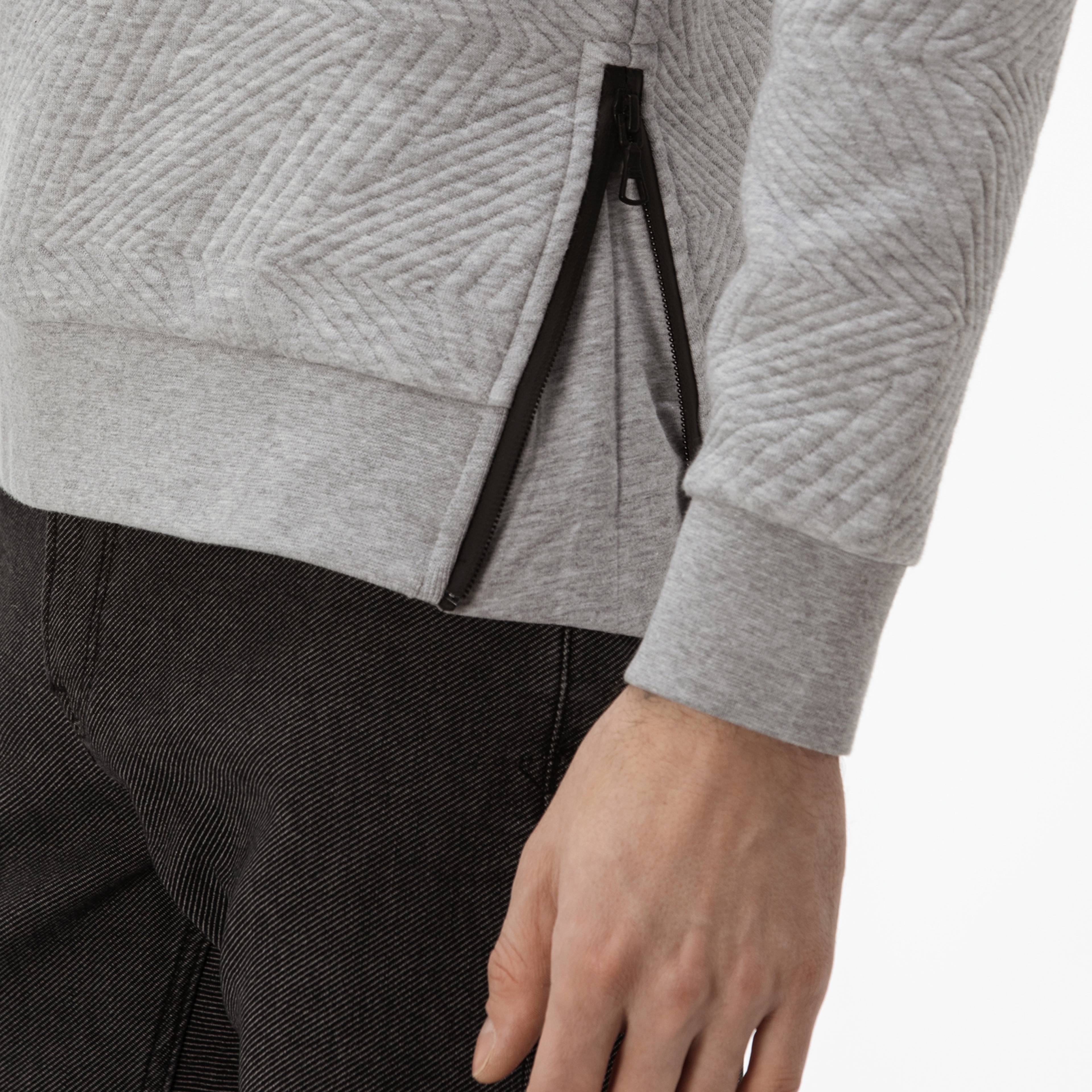 Lacoste Erkek Bisiklet Yaka Fermuar Detaylı Gri Sweatshirt