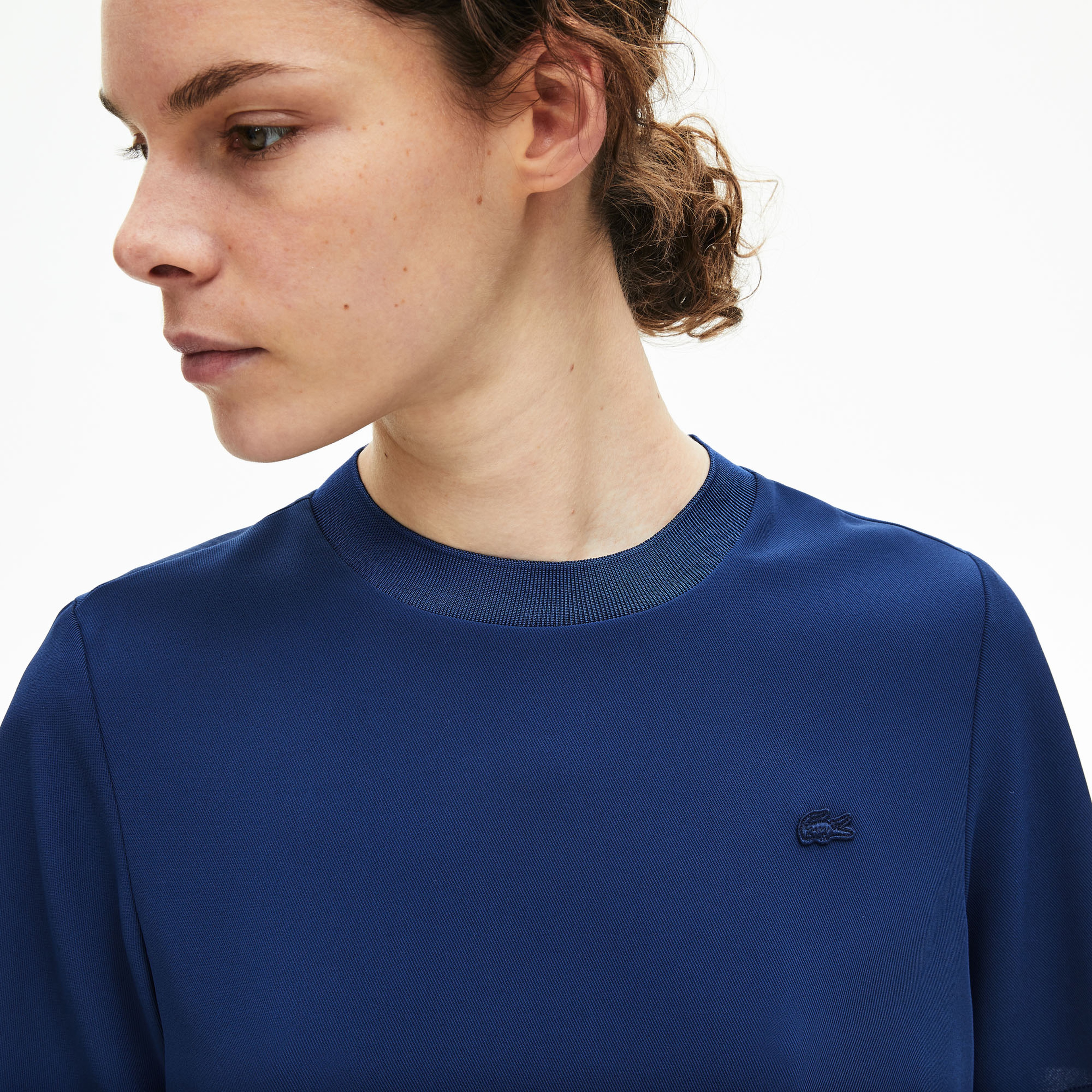 Lacoste Motion Kadın Bisiklet Yaka Kısa Kollu Saks Mavi Bluz