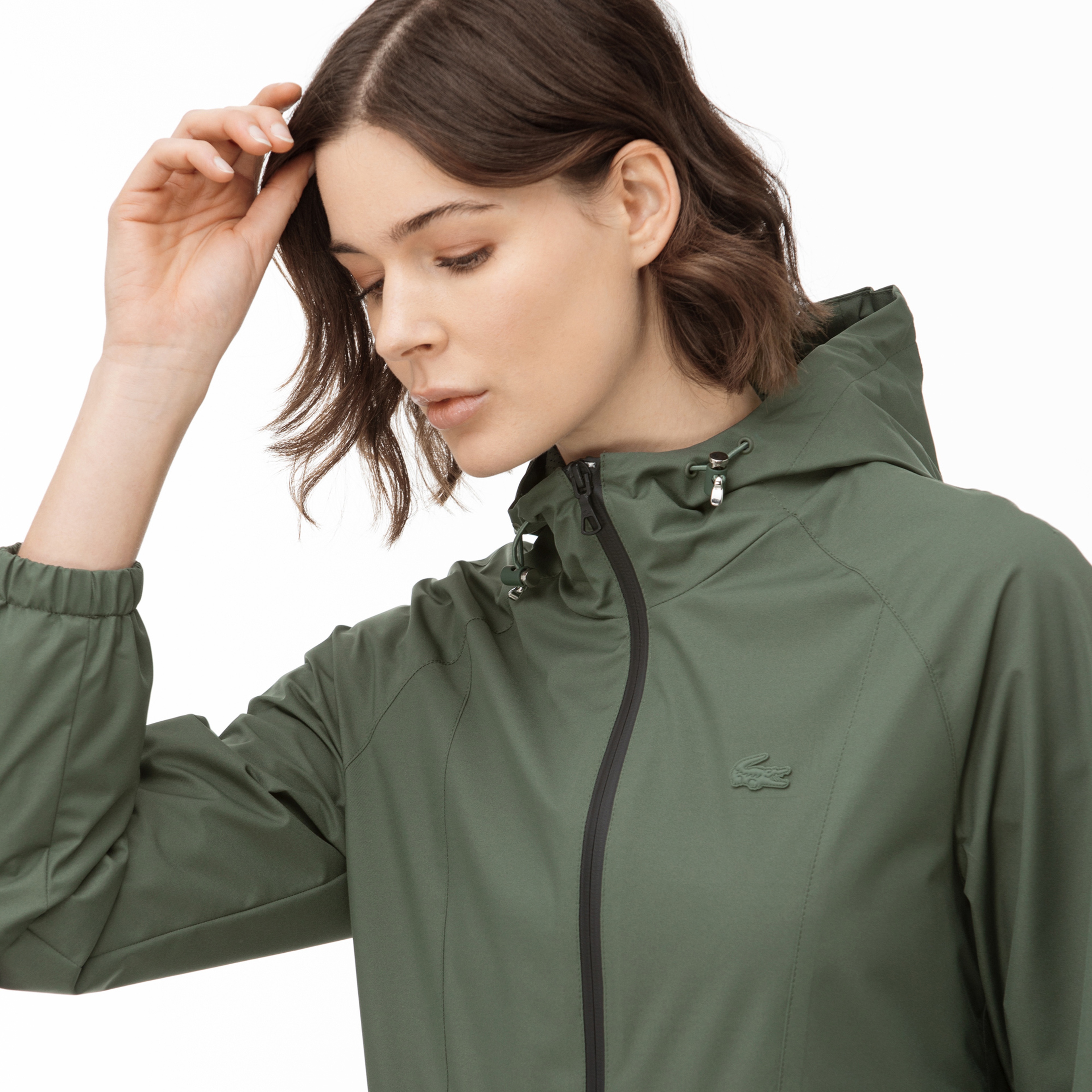 Lacoste Kadın Kapüşonlu Haki Mont