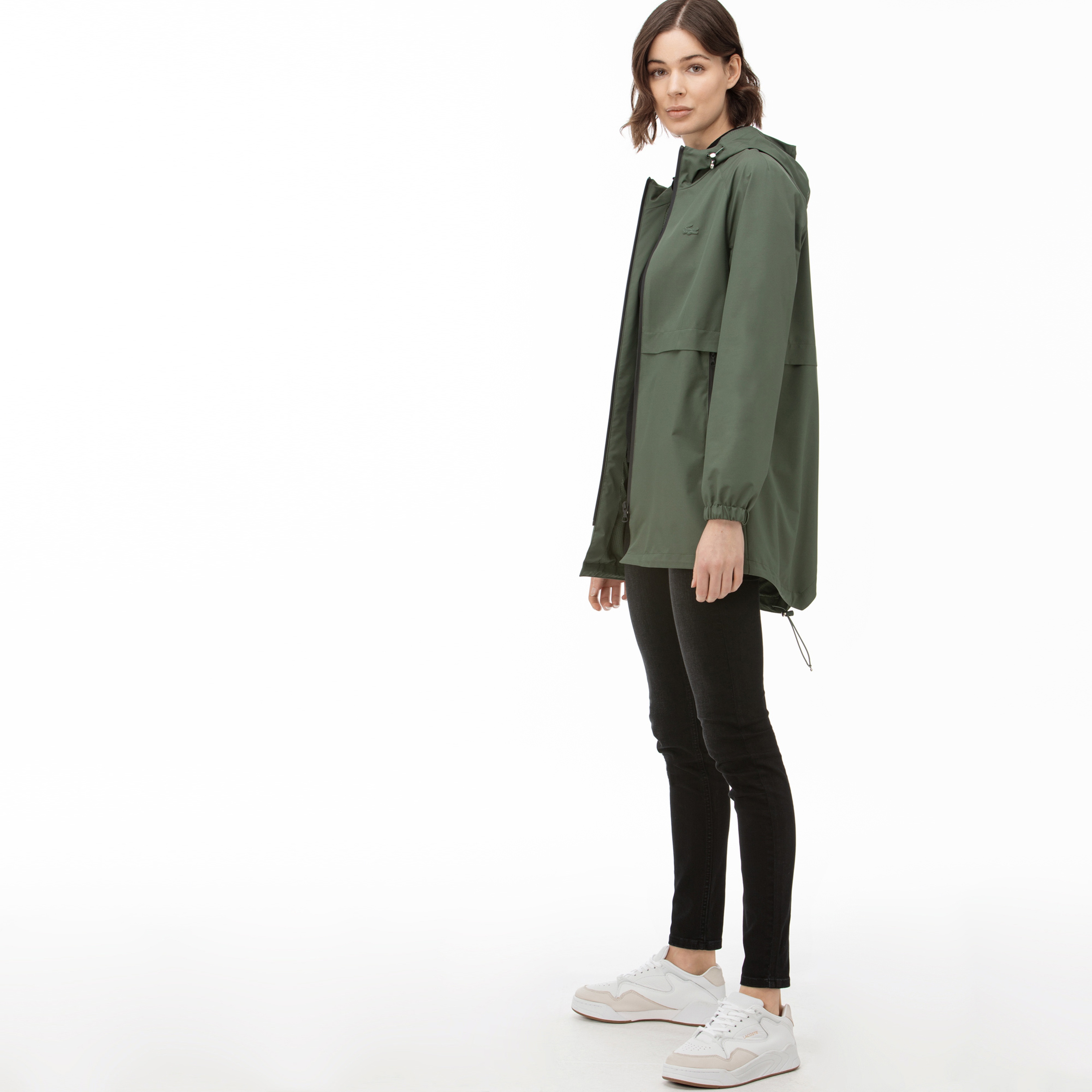 Lacoste Kadın Kapüşonlu Haki Mont