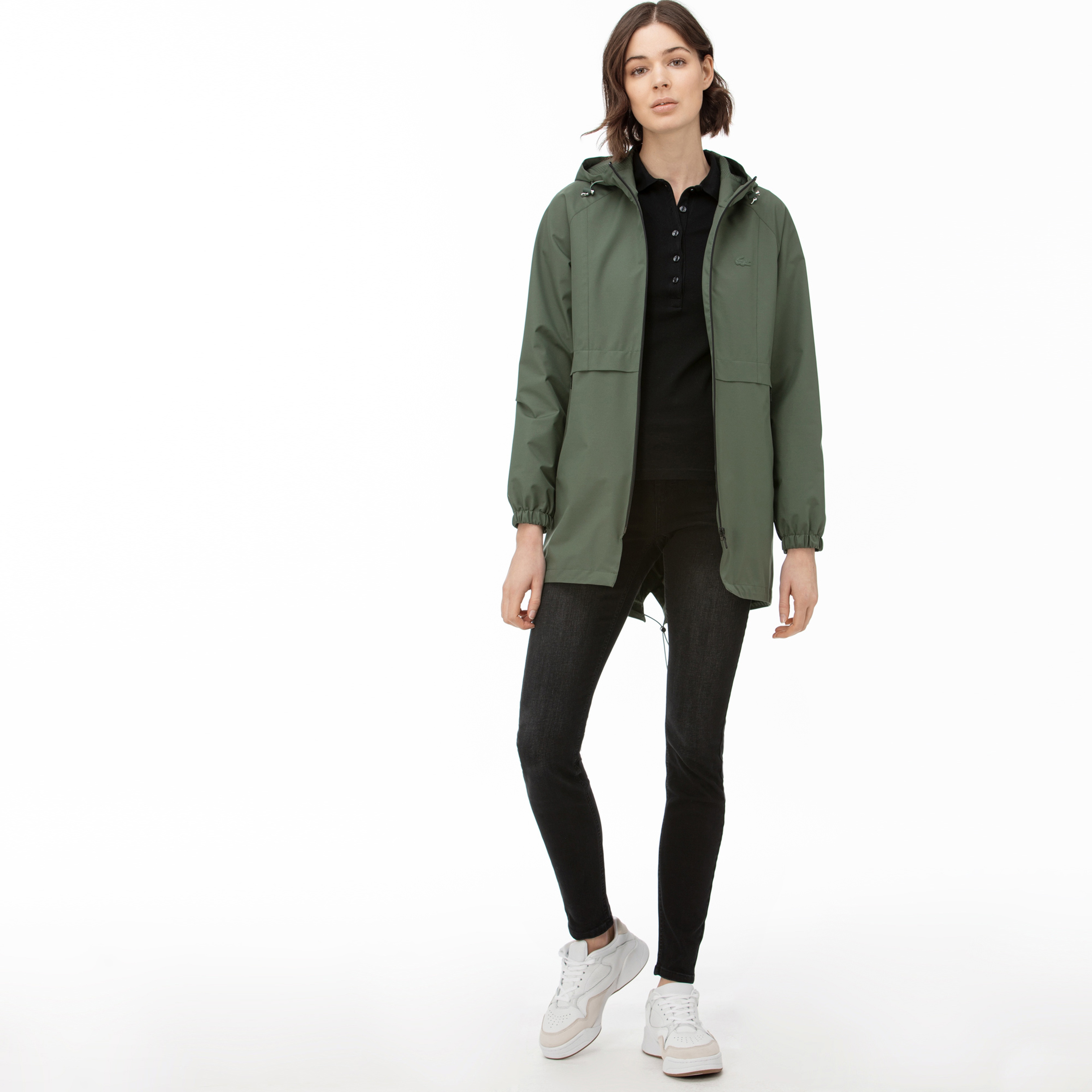 Lacoste Kadın Kapüşonlu Haki Mont