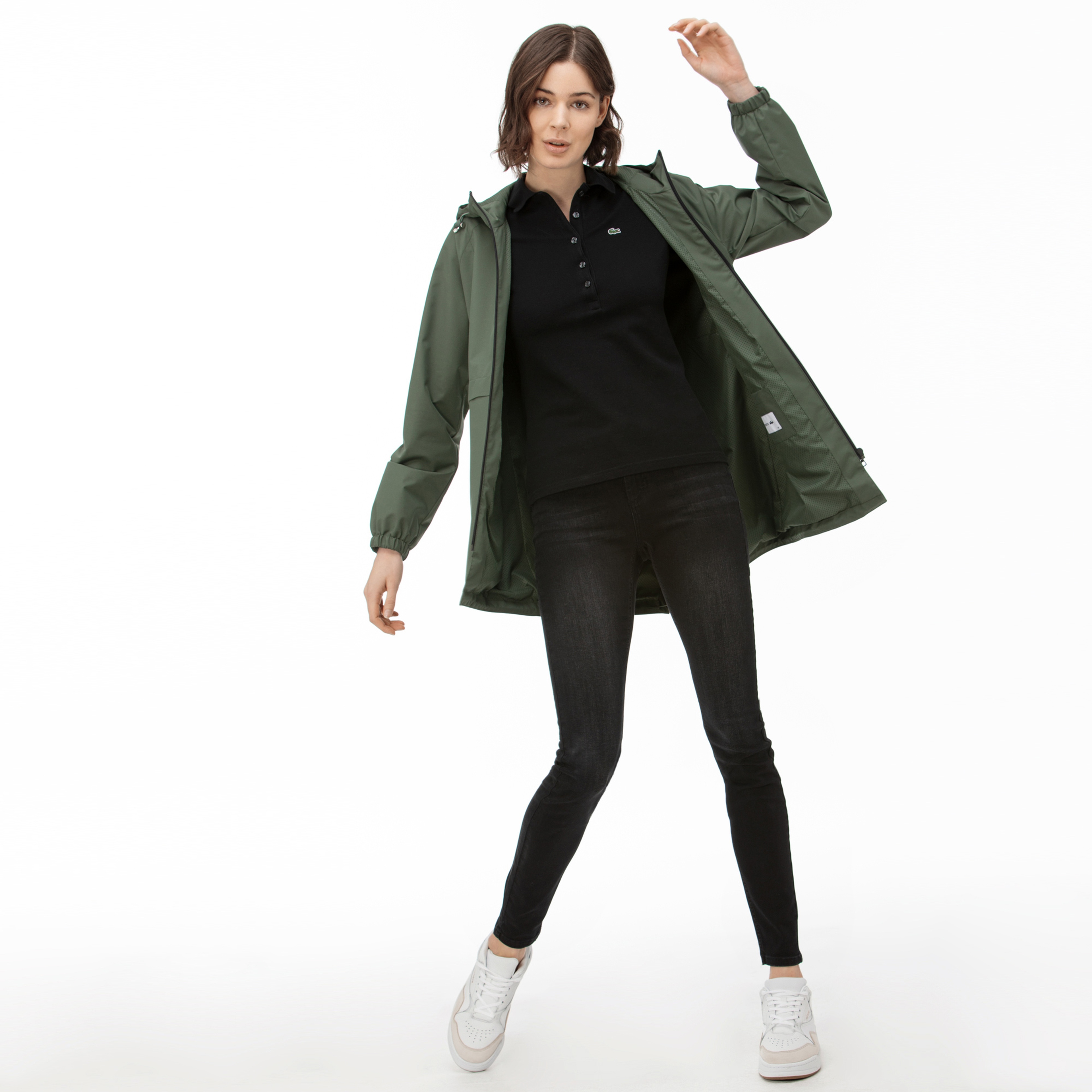 Lacoste Kadın Kapüşonlu Haki Mont