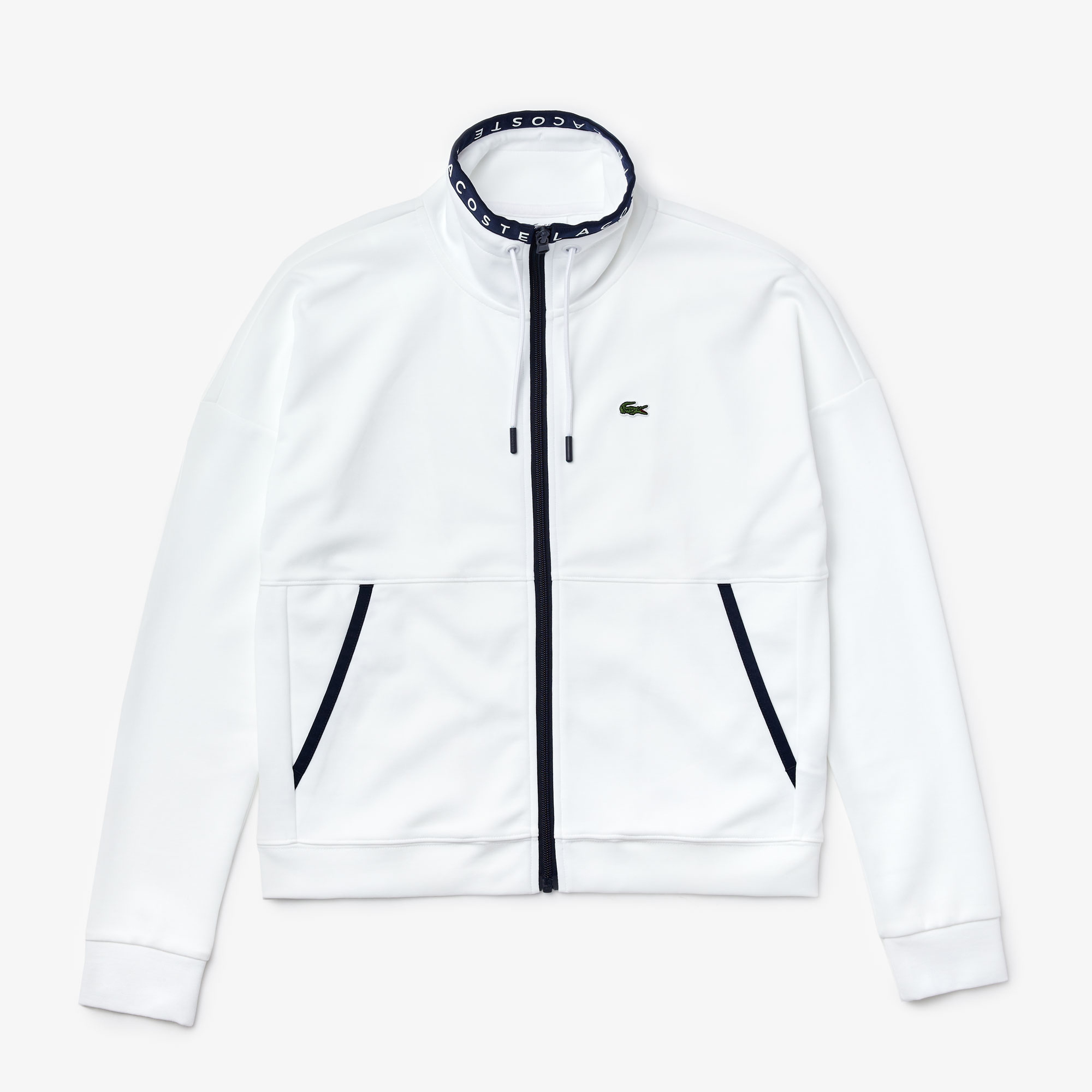 Lacoste Sport Kadın Fermuarlı Beyaz Sweatshirt