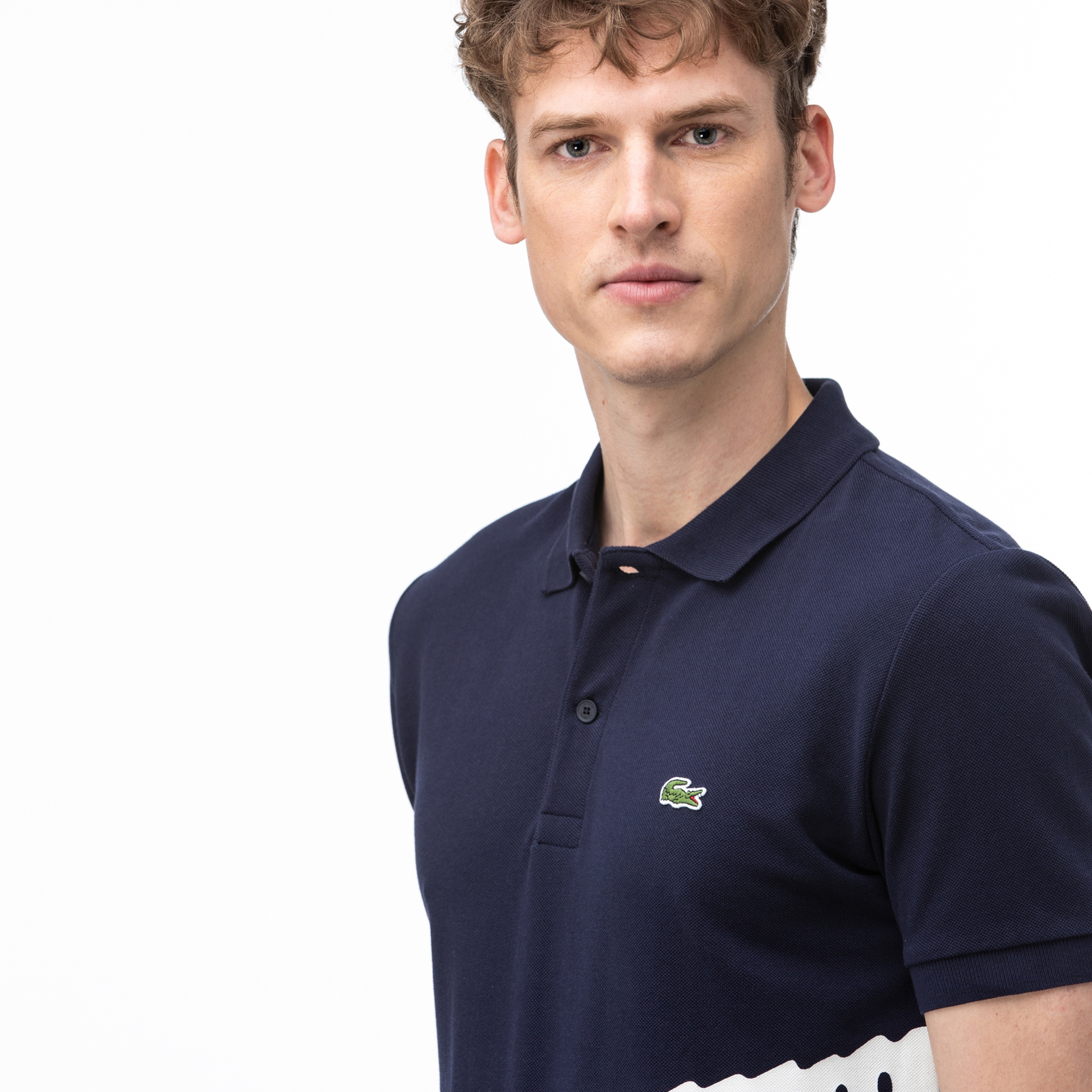 Lacoste Erkek Regular Fit Timsah Baskılı Lacivert Polo