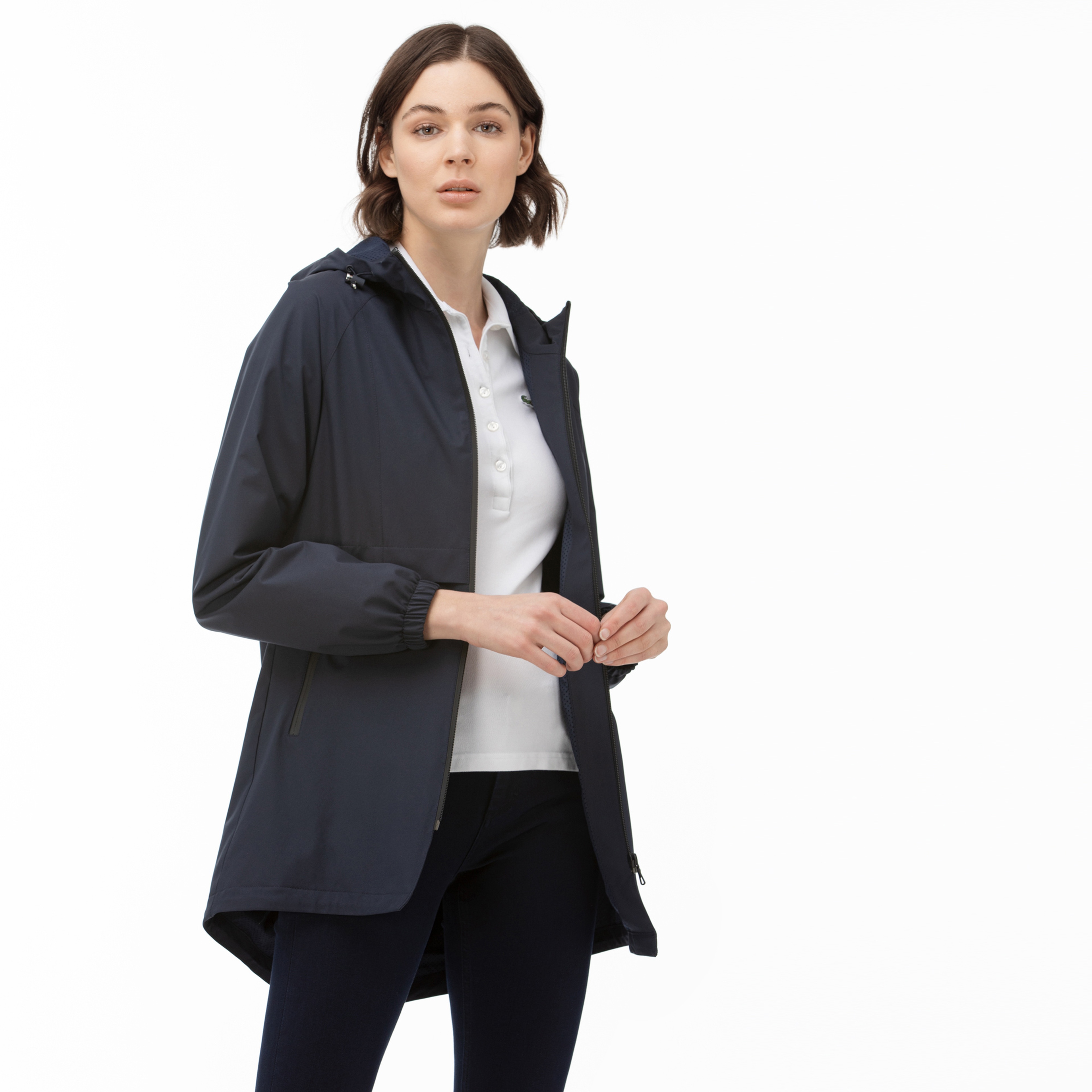 Lacoste Kadın Kapüşonlu Lacivert Mont