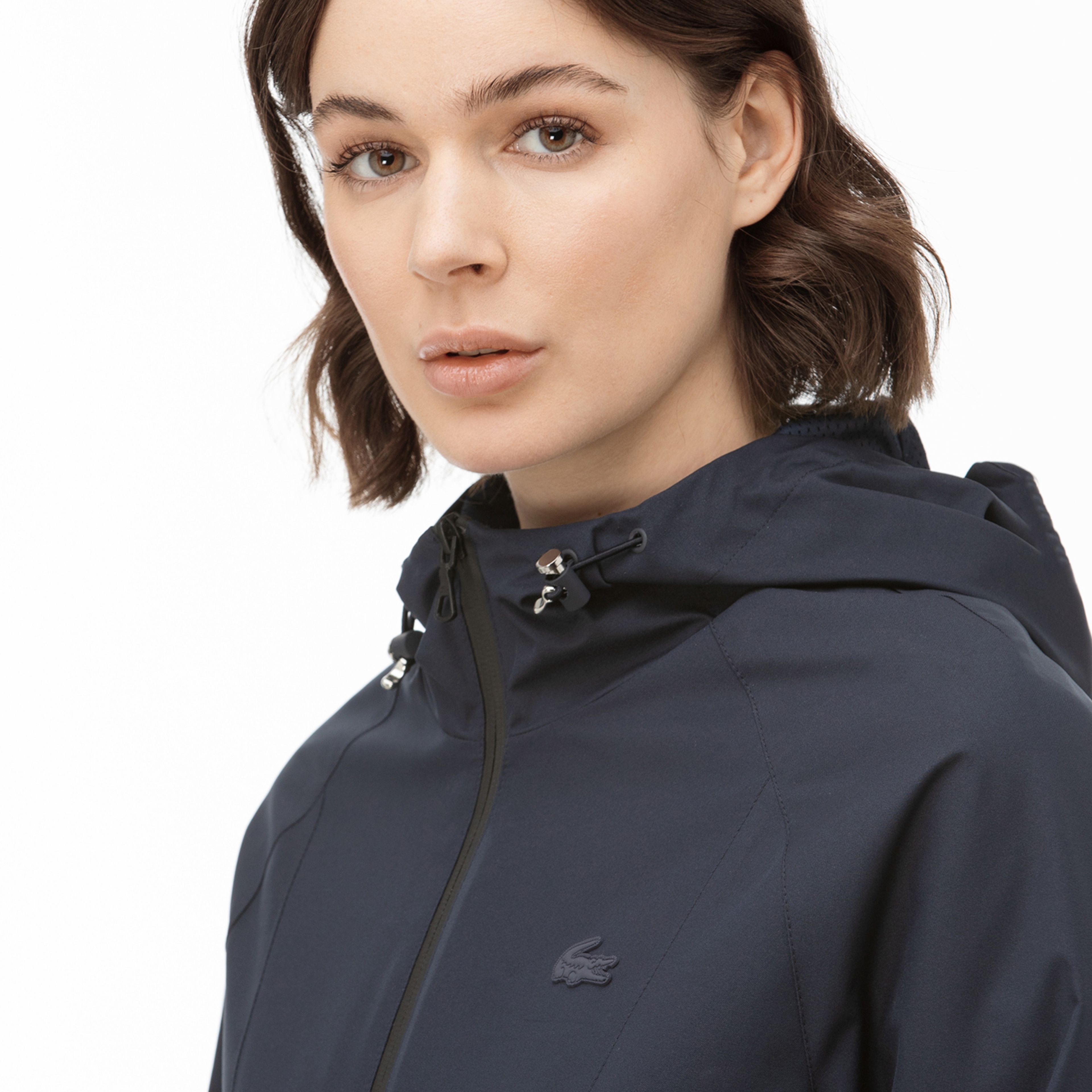 Lacoste Kadın Kapüşonlu Lacivert Mont