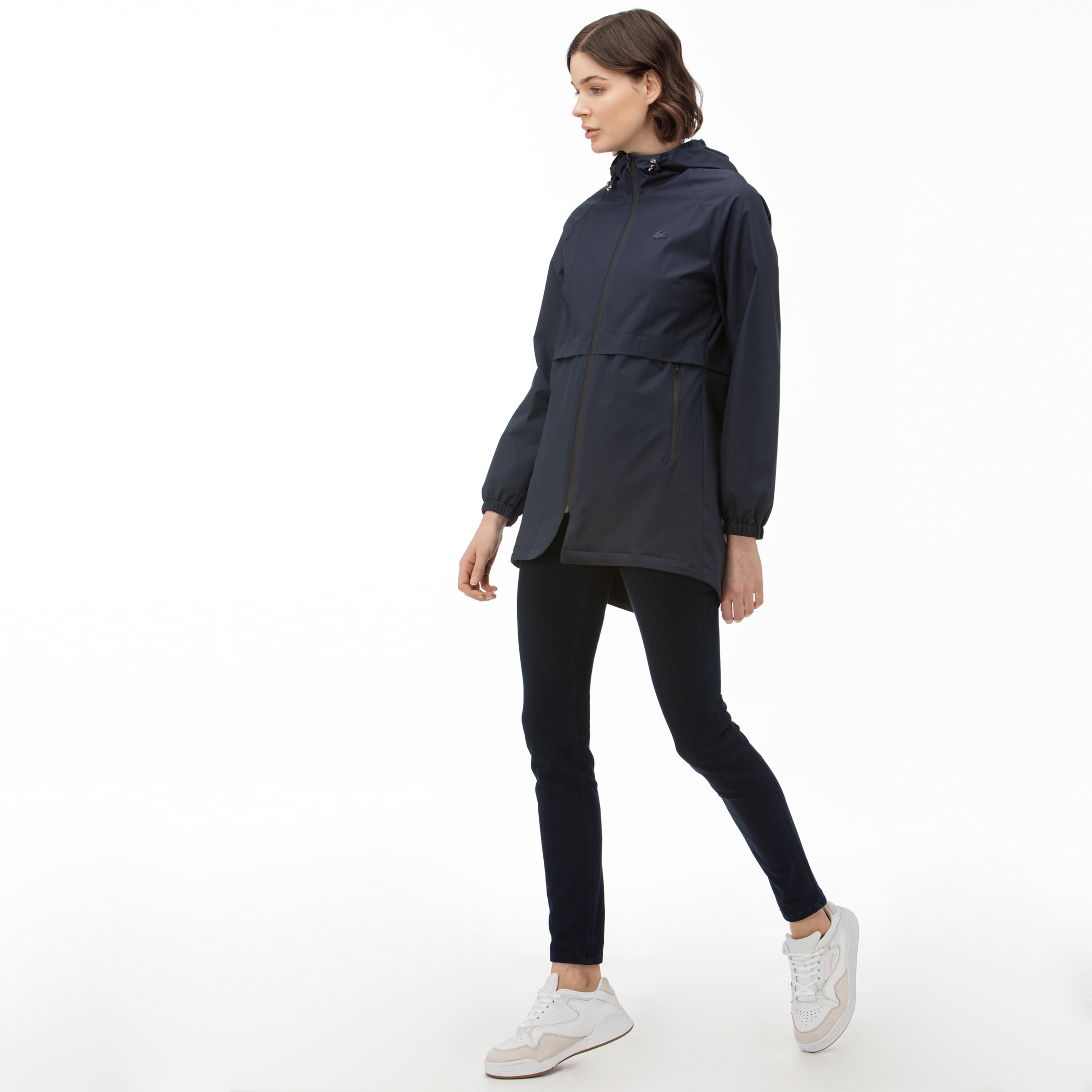 Lacoste Kadın Kapüşonlu Lacivert Mont