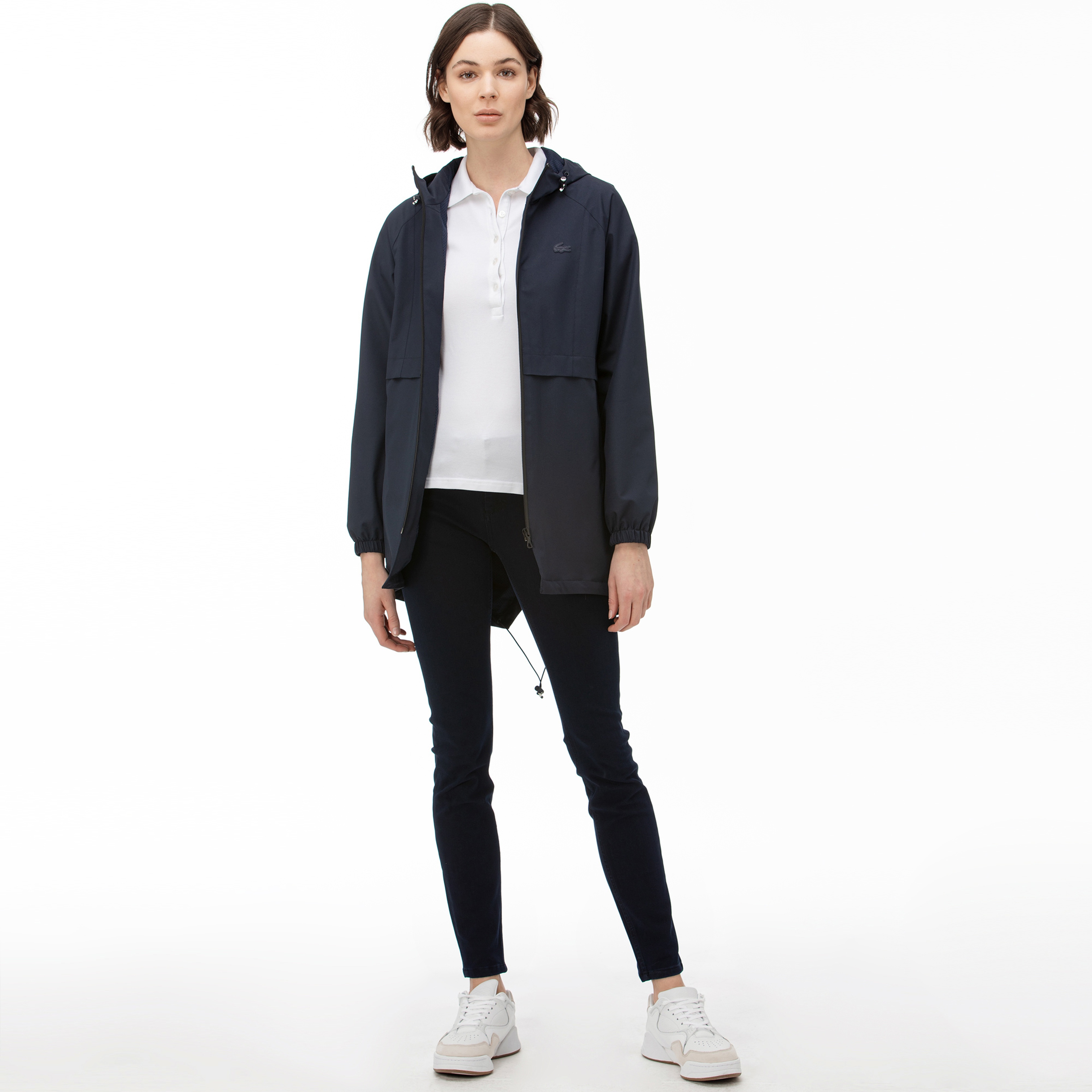 Lacoste Kadın Kapüşonlu Lacivert Mont