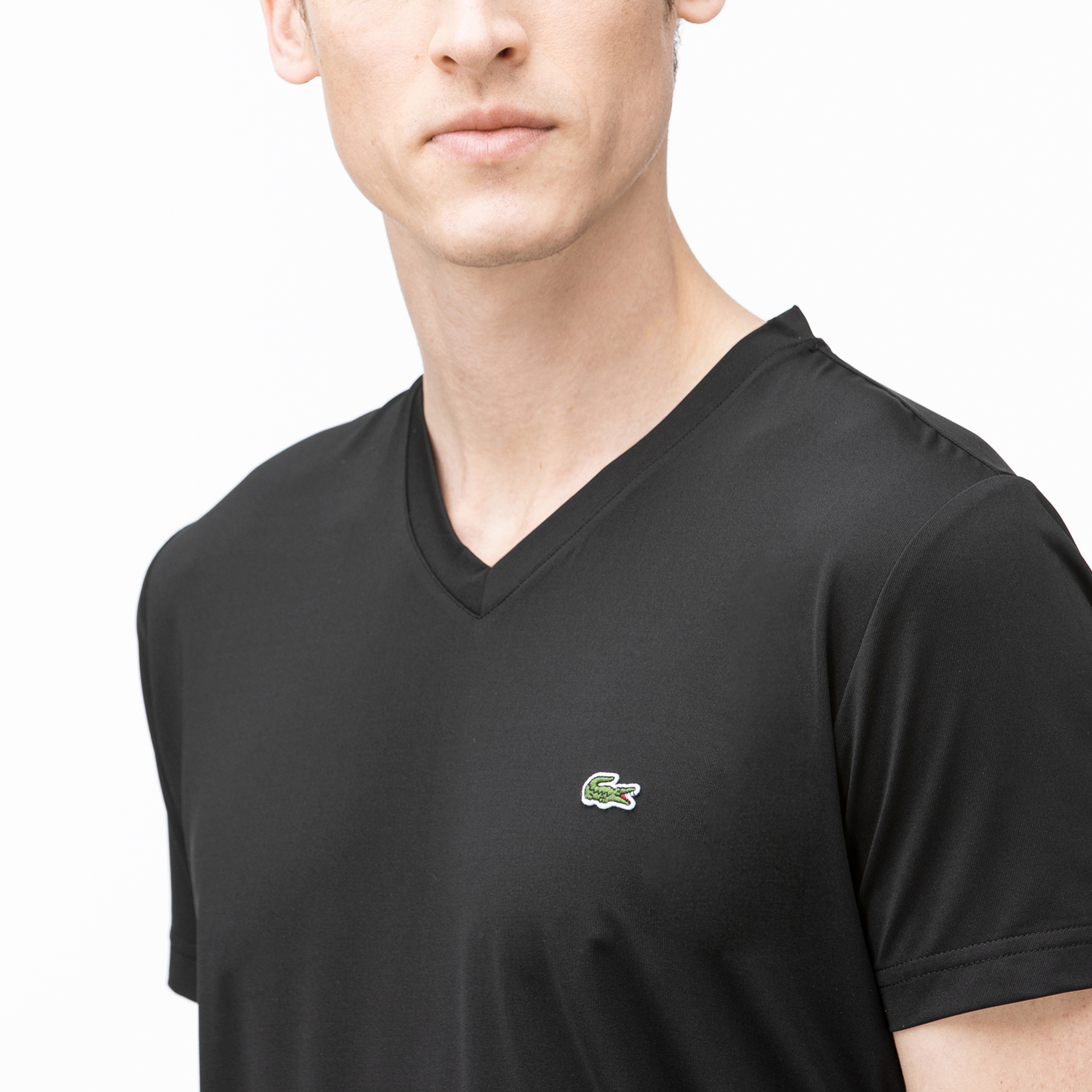 Lacoste Erkek V Yaka Siyah T-Shirt
