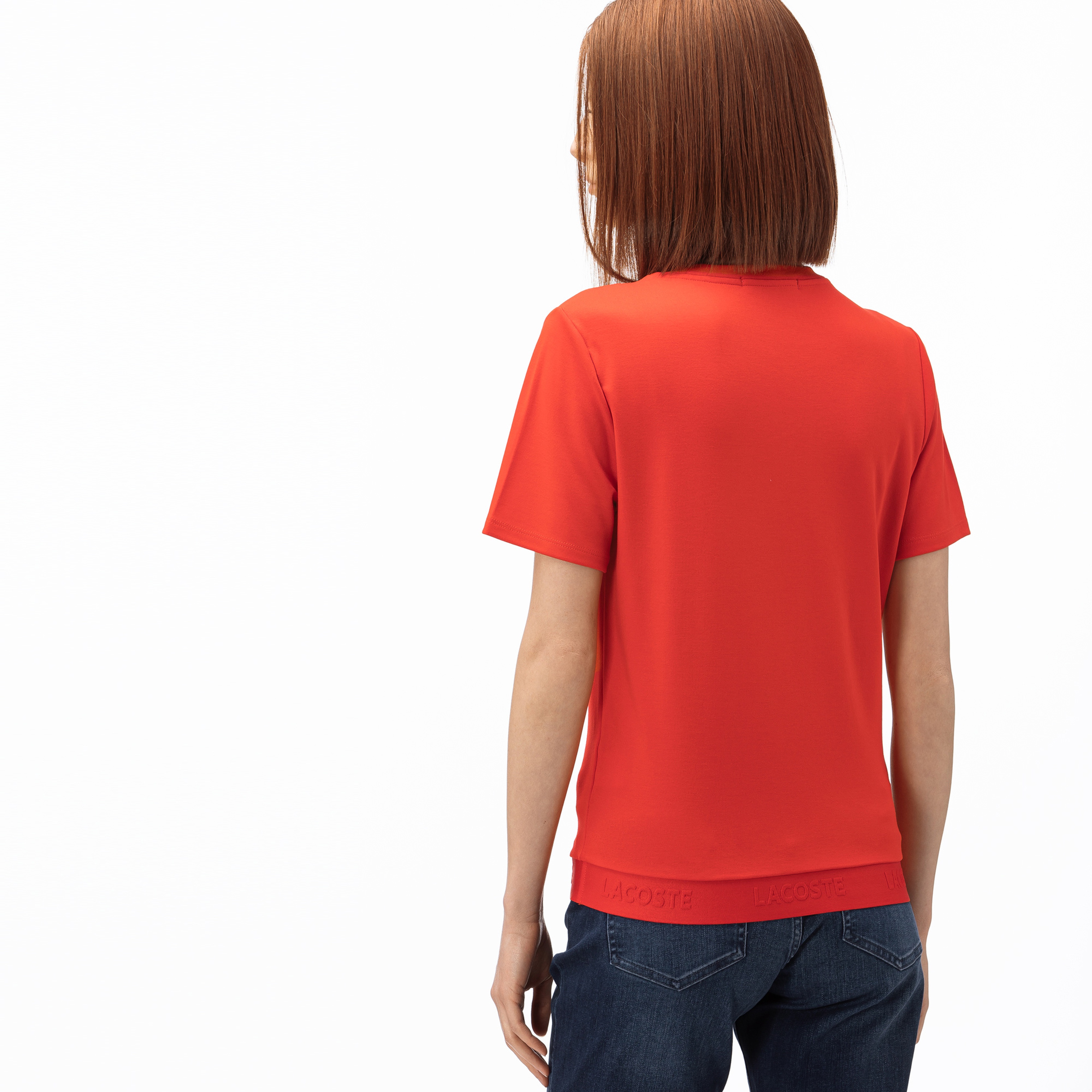 Lacoste Kadın Kayık Yaka Kırmızı T-Shirt