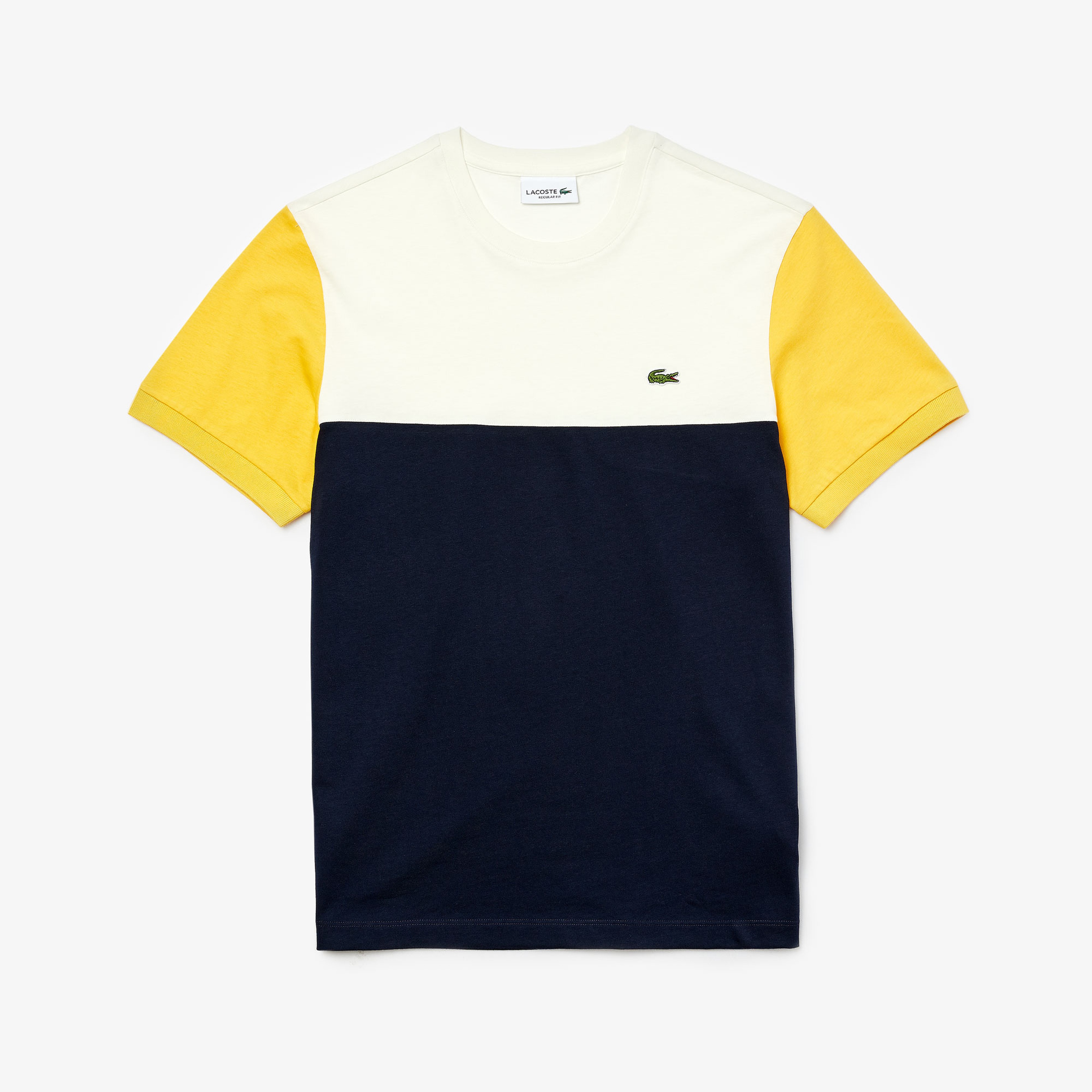 Lacoste Erkek Bisiklet Yaka Blok Desenli Renkli T-Shirt