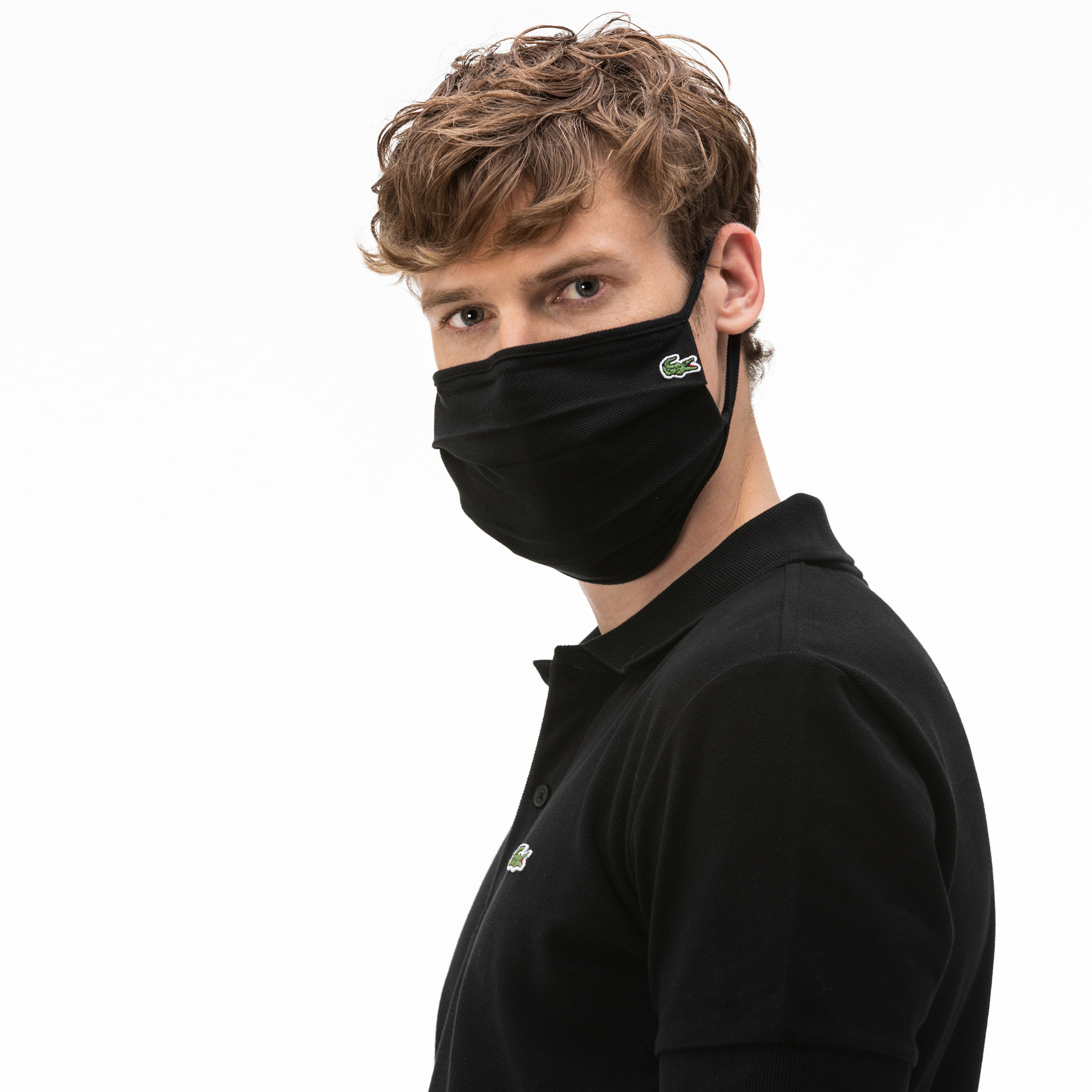 Lacoste Pamuklu Yıkanabilir Unisex Siyah Maske