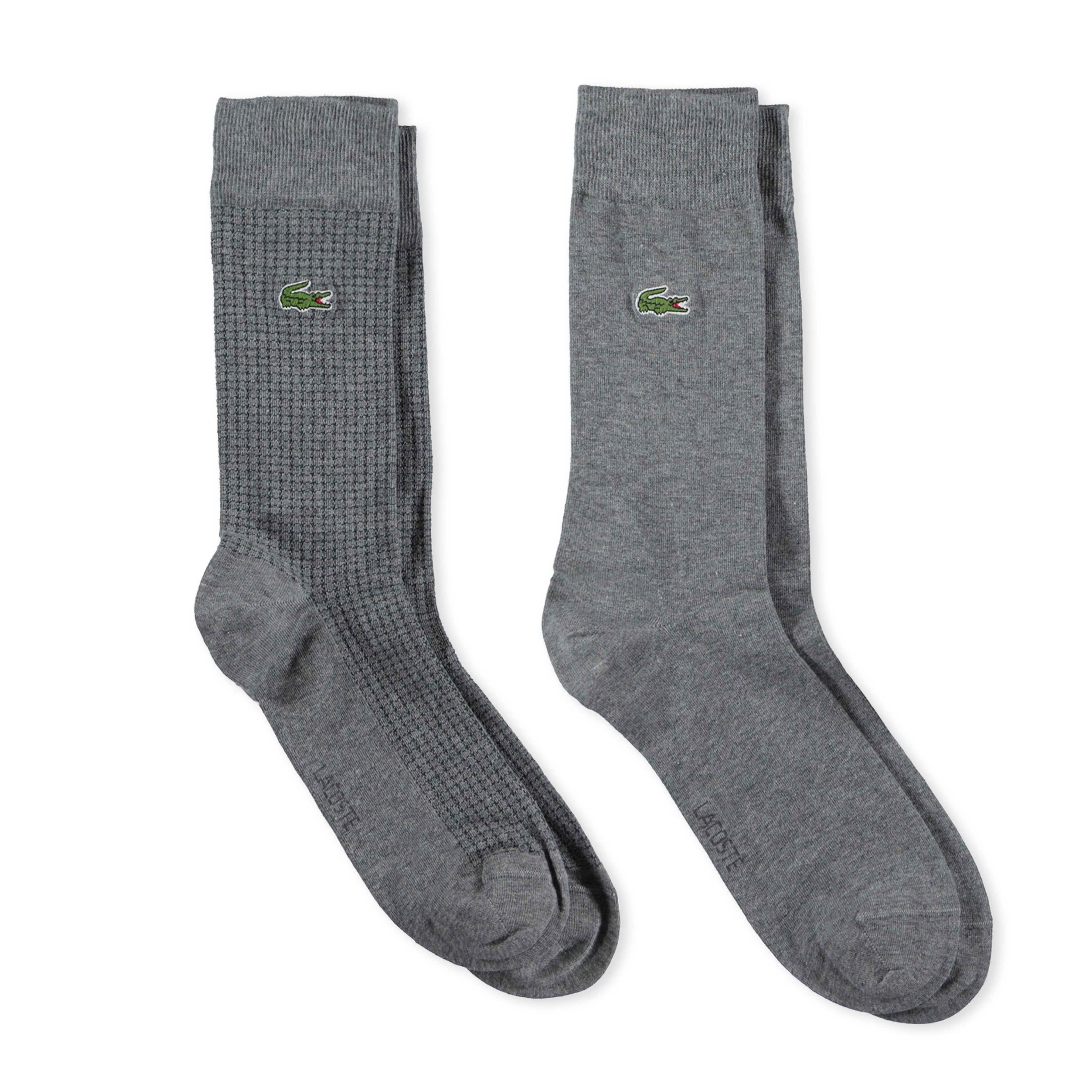 Lacoste Unisex Desenli Gri 2'li Çorap