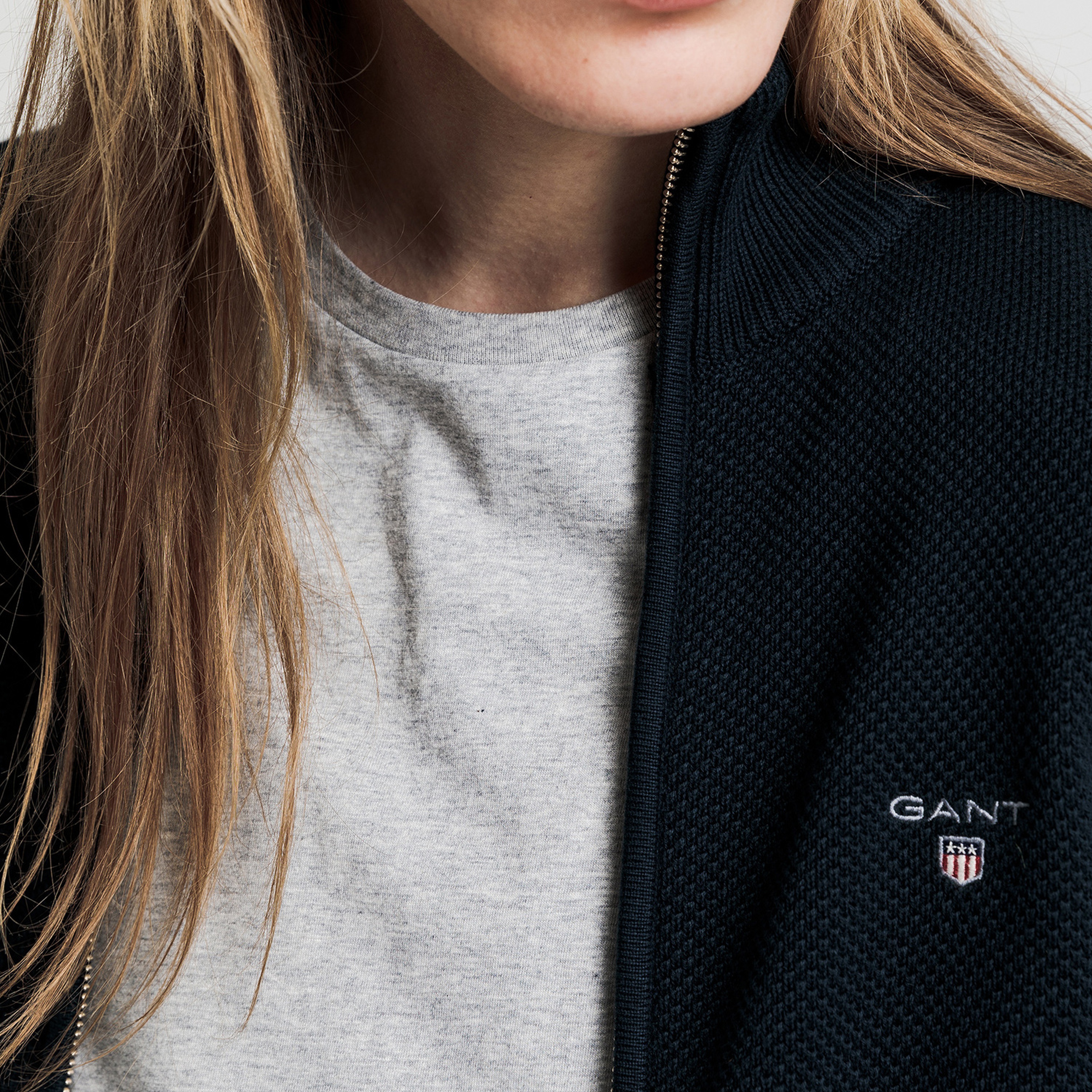 GANT Erkek Lacivert Regular Fit Triko Hırka