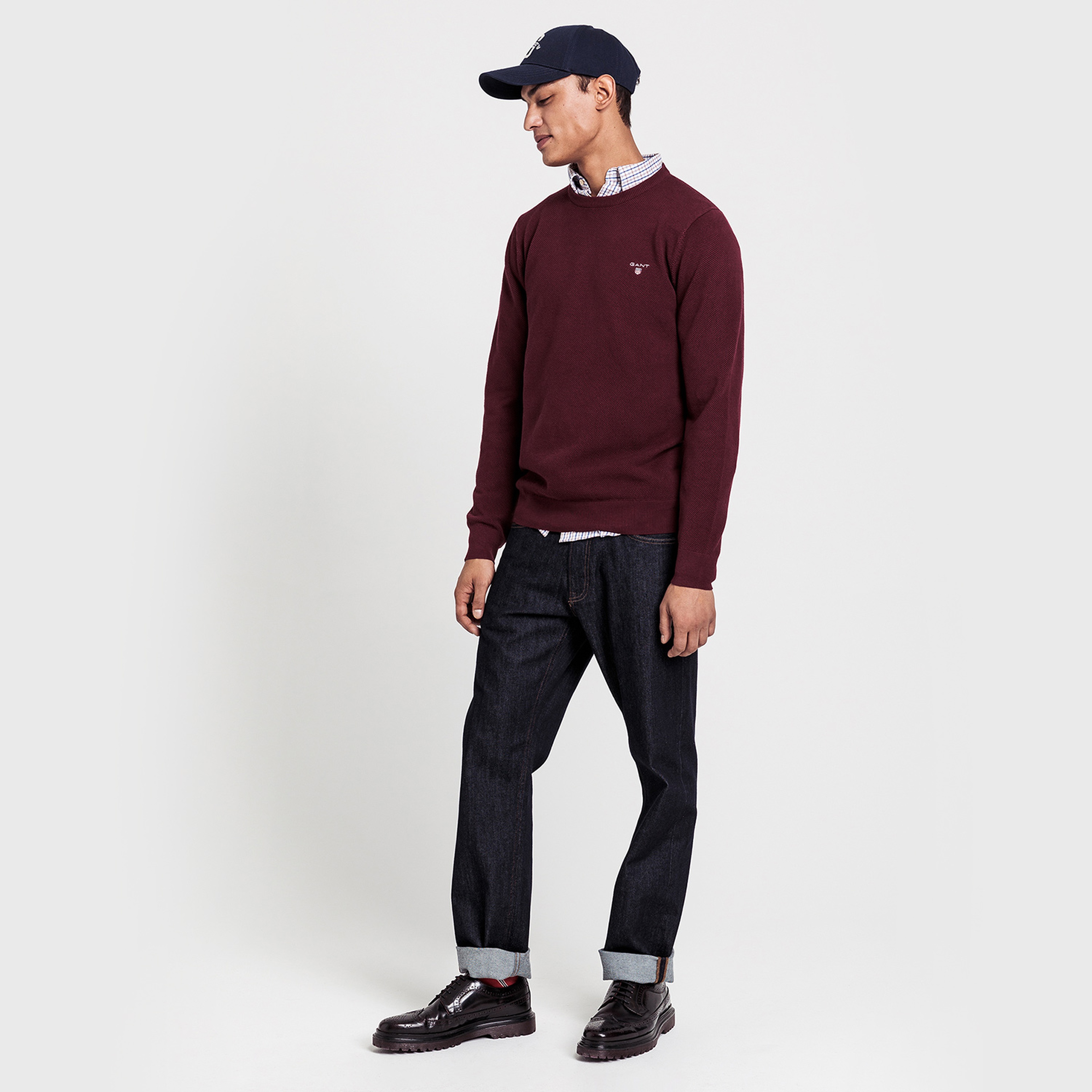 GANT Erkek Bordo Regular Fit Triko