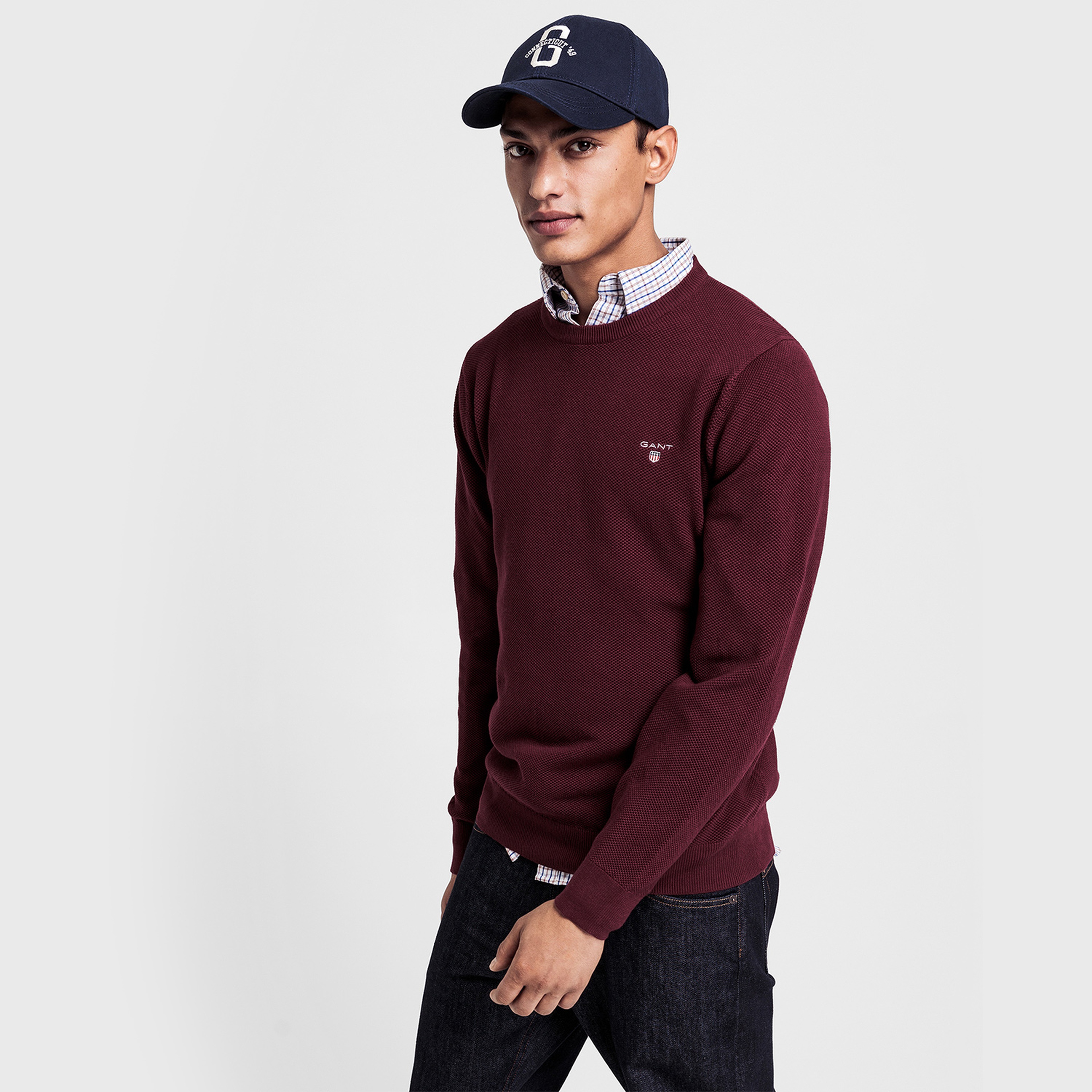 GANT Erkek Bordo Regular Fit Triko