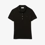 L.12.D Kadın Slim Fit Siyah Polo