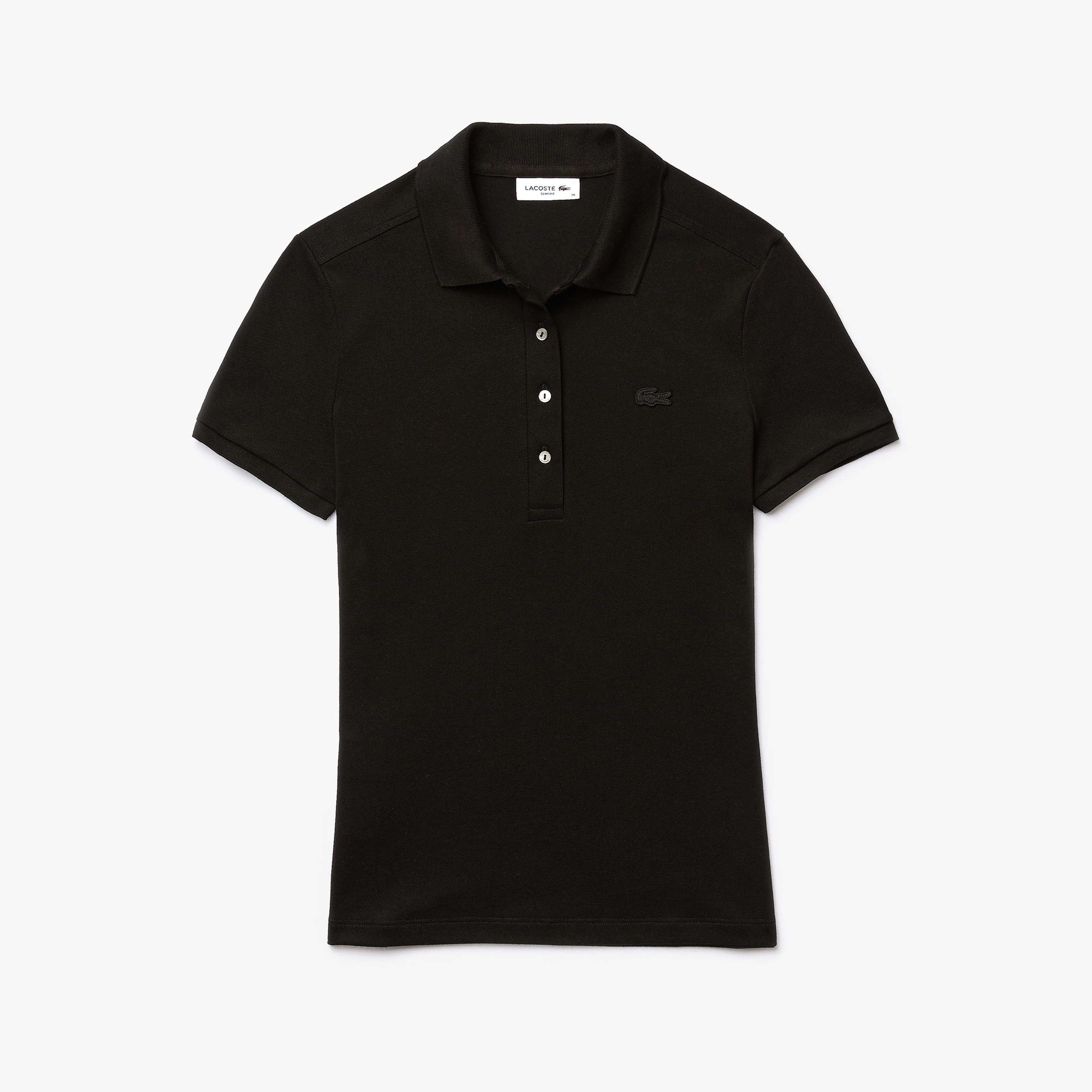 L.12.D Kadın Slim Fit Siyah Polo
