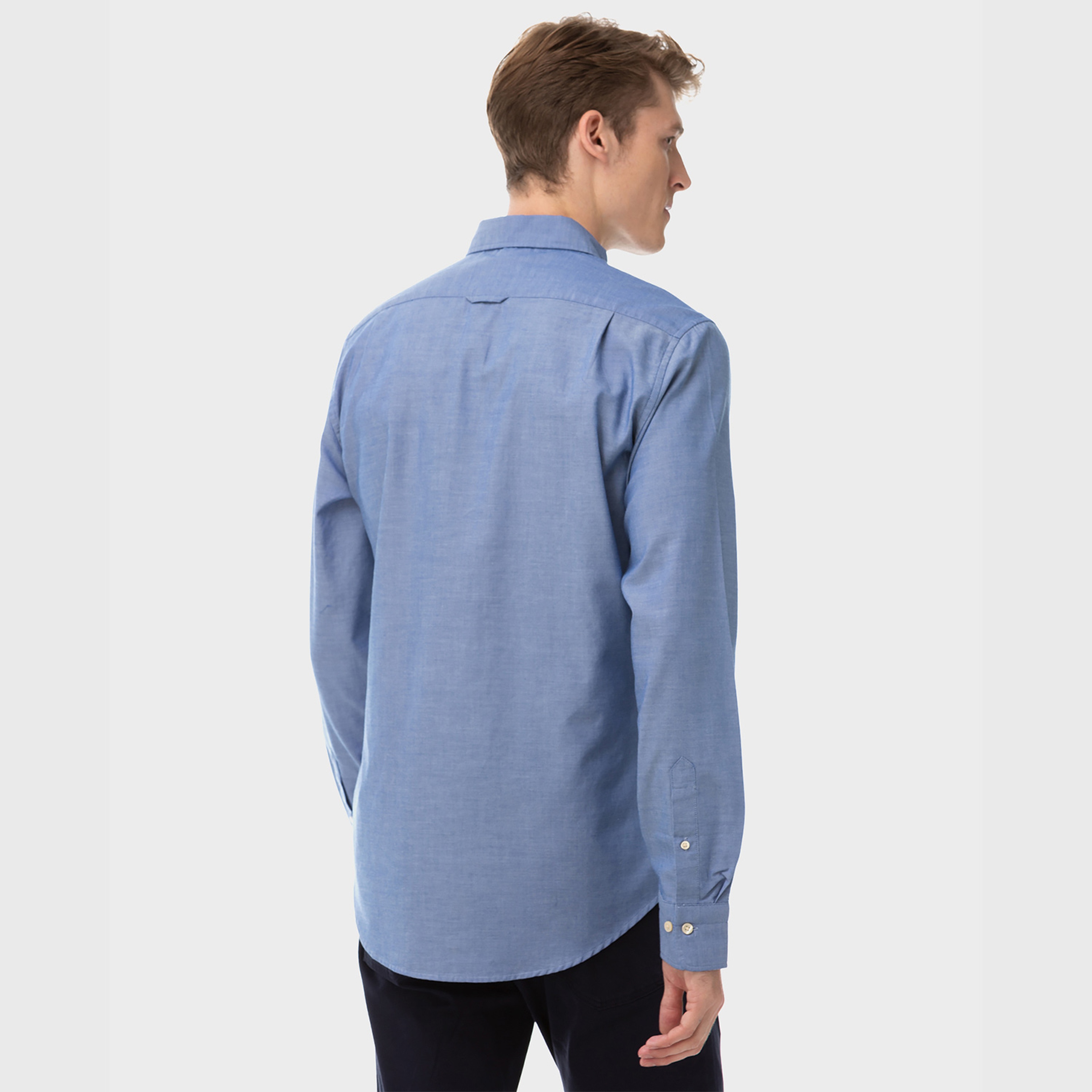 GANT Erkek Mavi Slim Fit Tech Prep Oxford Gömlek