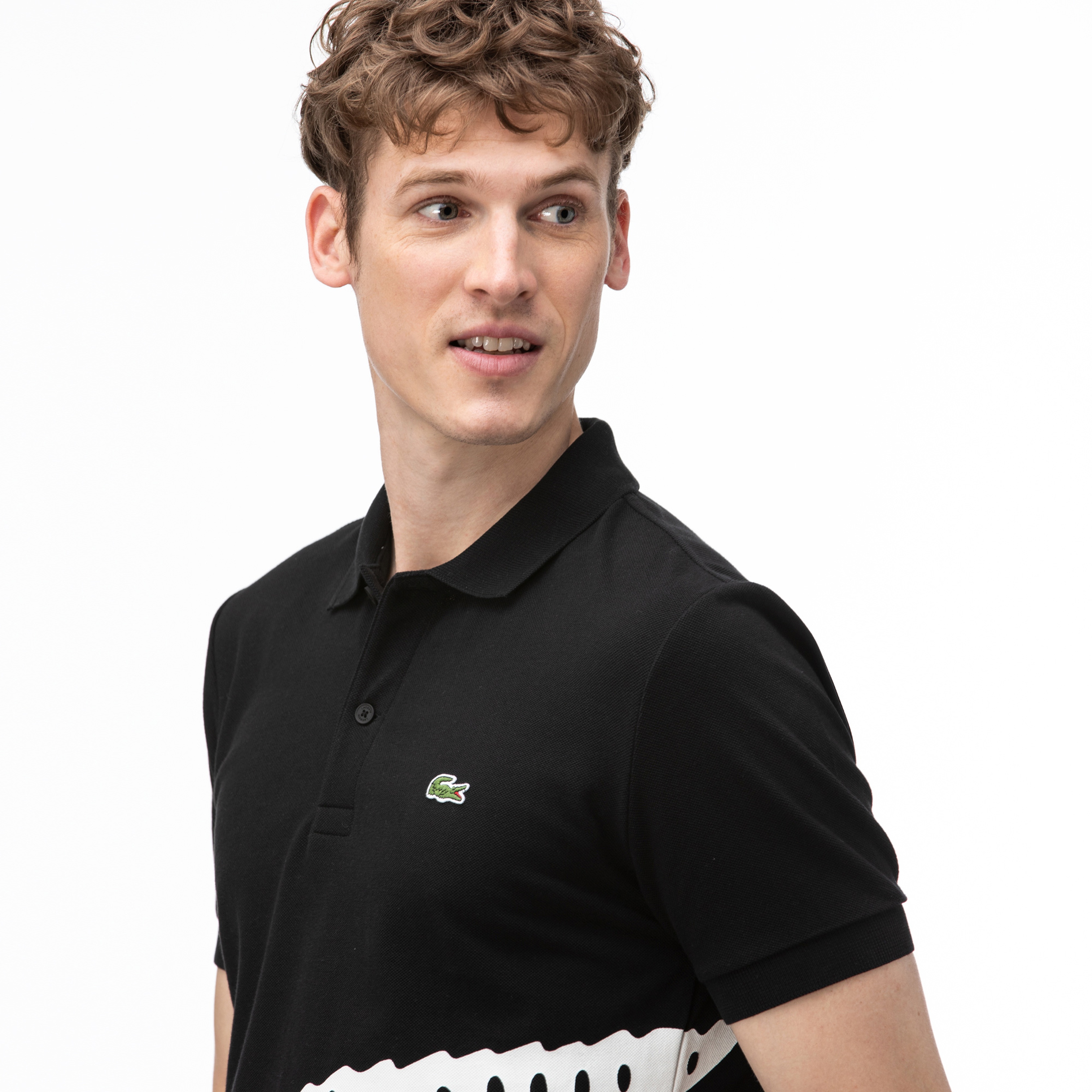 Lacoste Erkek Regular Fit Baskılı Siyah Polo