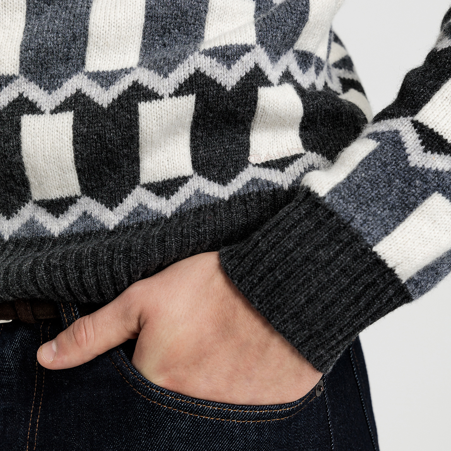 GANT Erkek Siyah Bisiklet Yaka Kazak