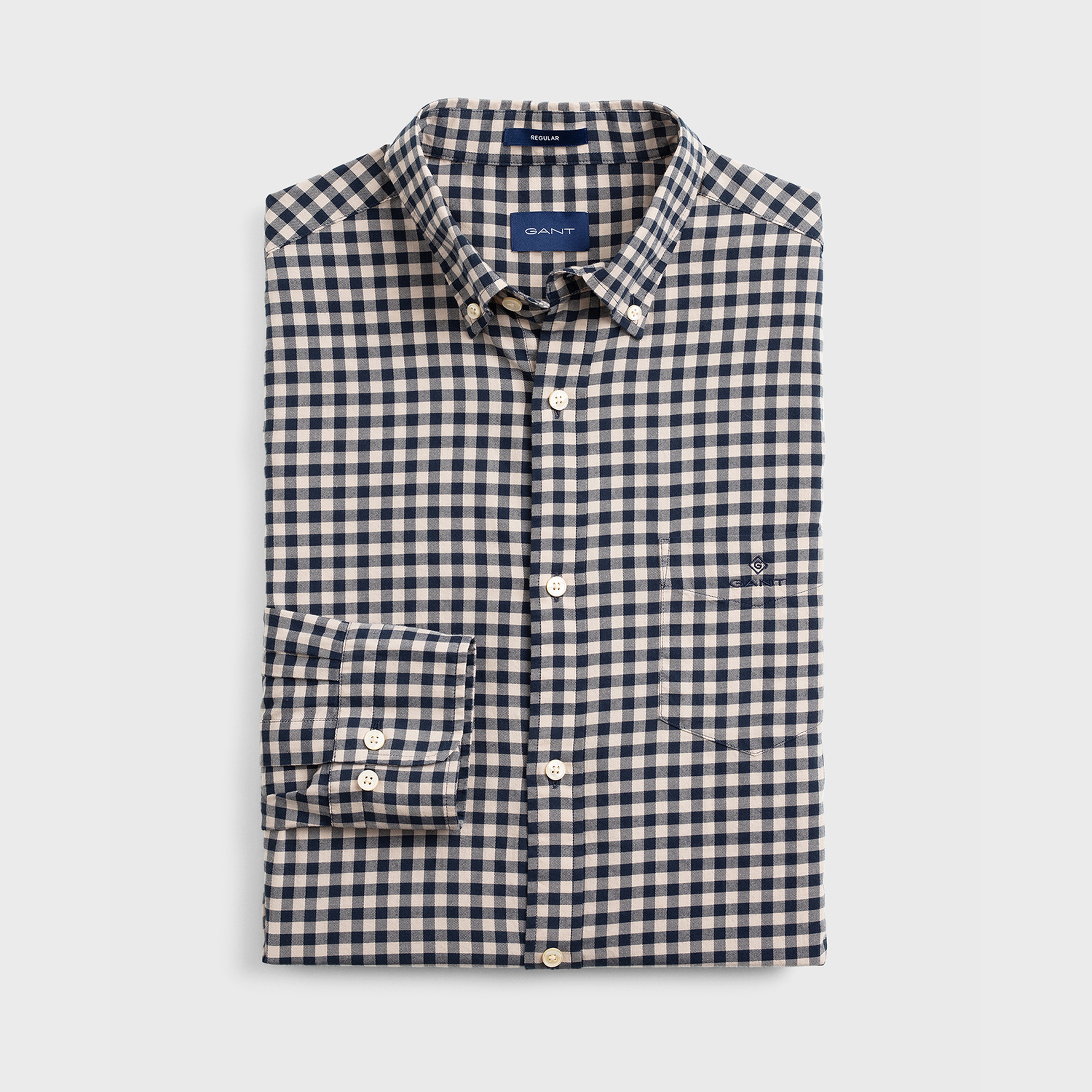 Gant Erkek Lacivert Kareli Regular Gömlek