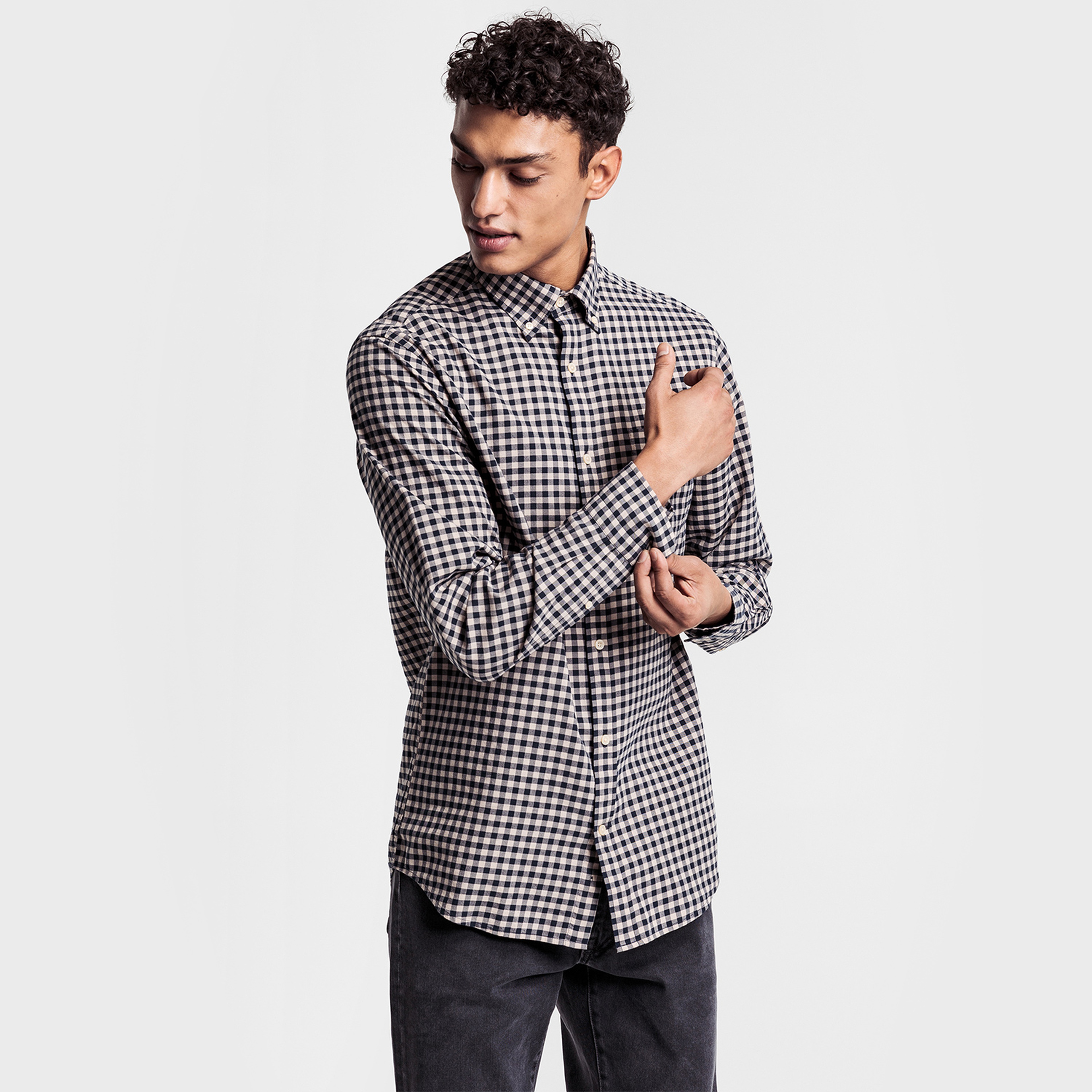 Gant Erkek Lacivert Kareli Regular Gömlek